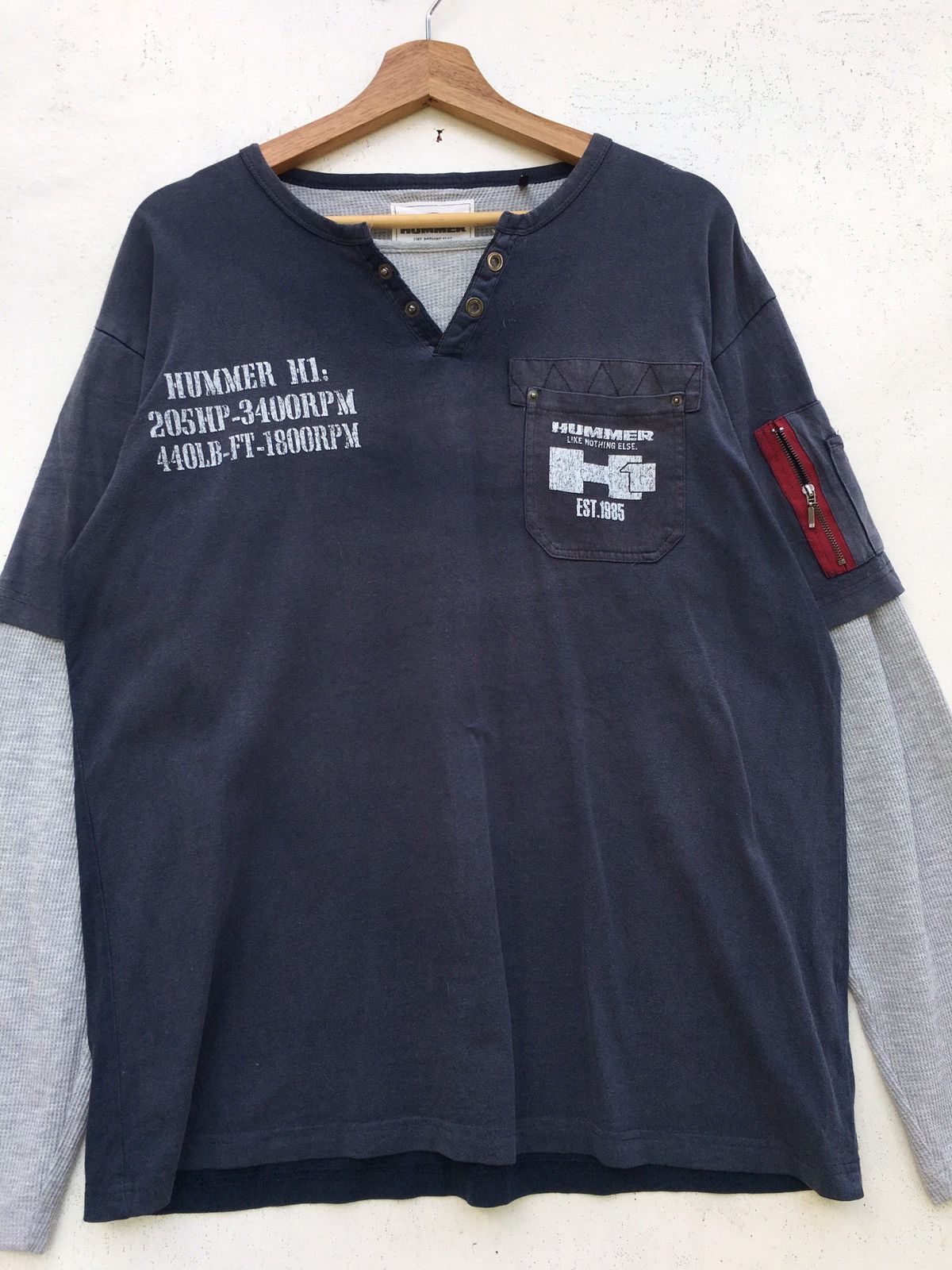Vintage Rare Vintage Hummer Longsleeve Shirt Size US L / EU 52-54 / 3 - 11 Thumbnail