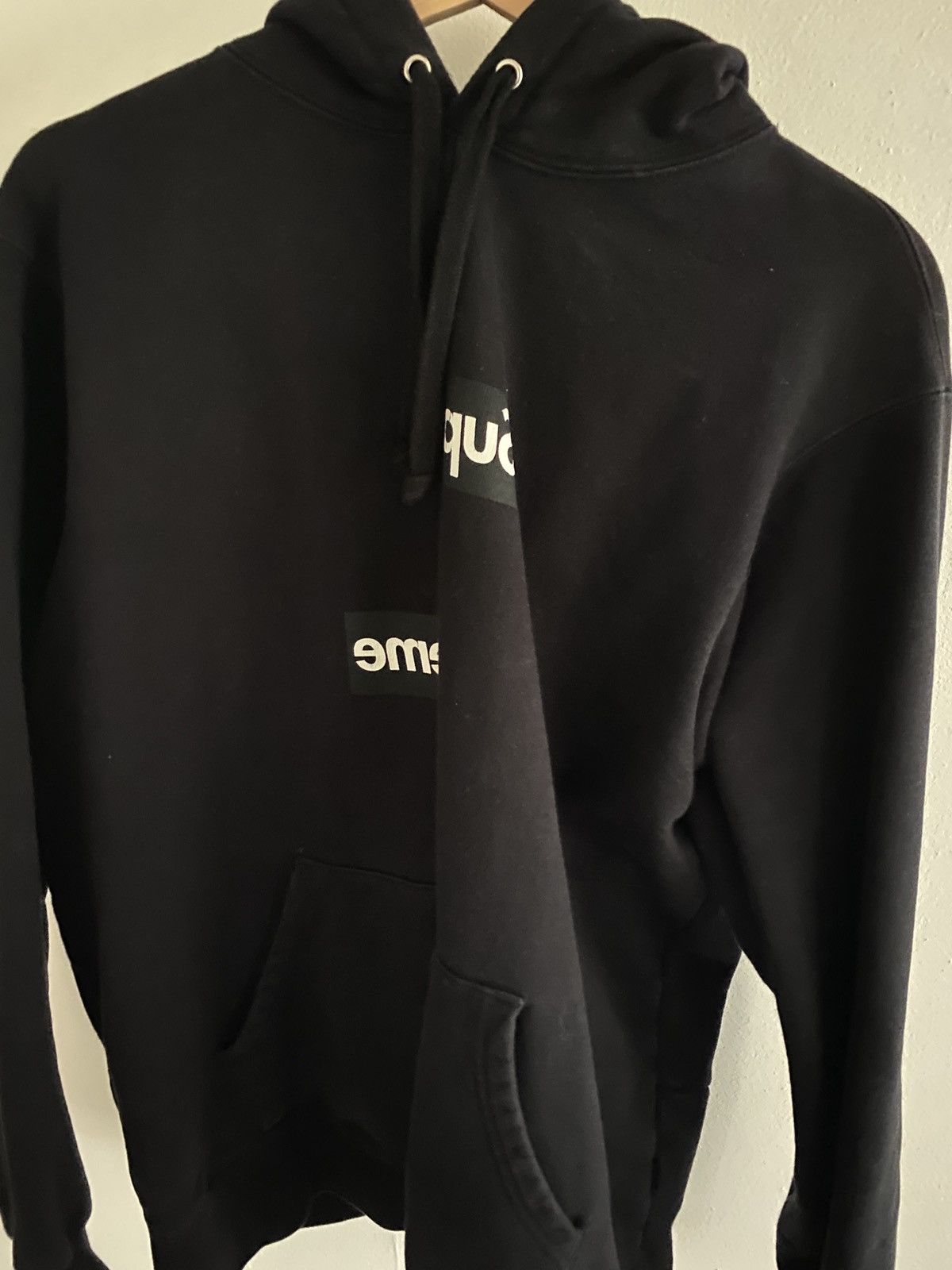 CDG CDG CDG Supreme Supreme CDG Split Box Logo Hoodie Black Grailed
