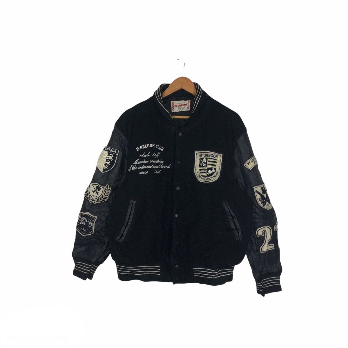 Rare Mcgregor Varsity Jacket Leather Sleeve