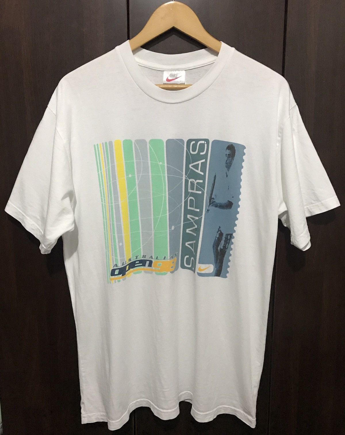 Nike × Vintage Vintage Nike Pete Sampras Australian Open 1998 Tshirt Size US M / EU 48-50 / 2 - 1 Thumbnail