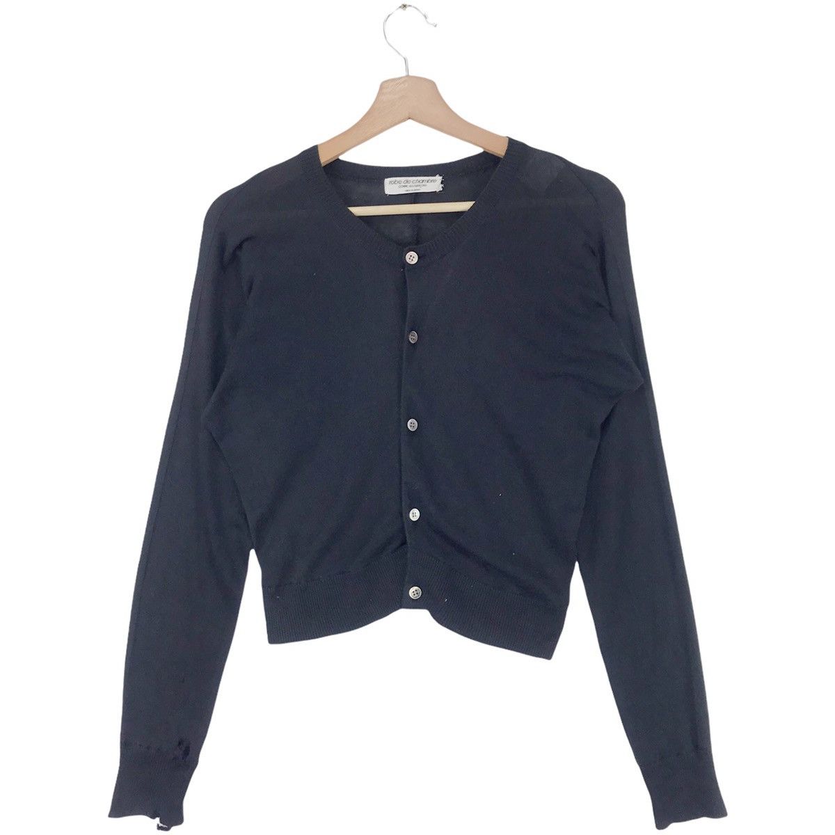 Comme des Garcons Robe De Chambre Distressed Crop Top Cardigan Size M / US 6-8 / IT 42-44 - 1 Thumbnail