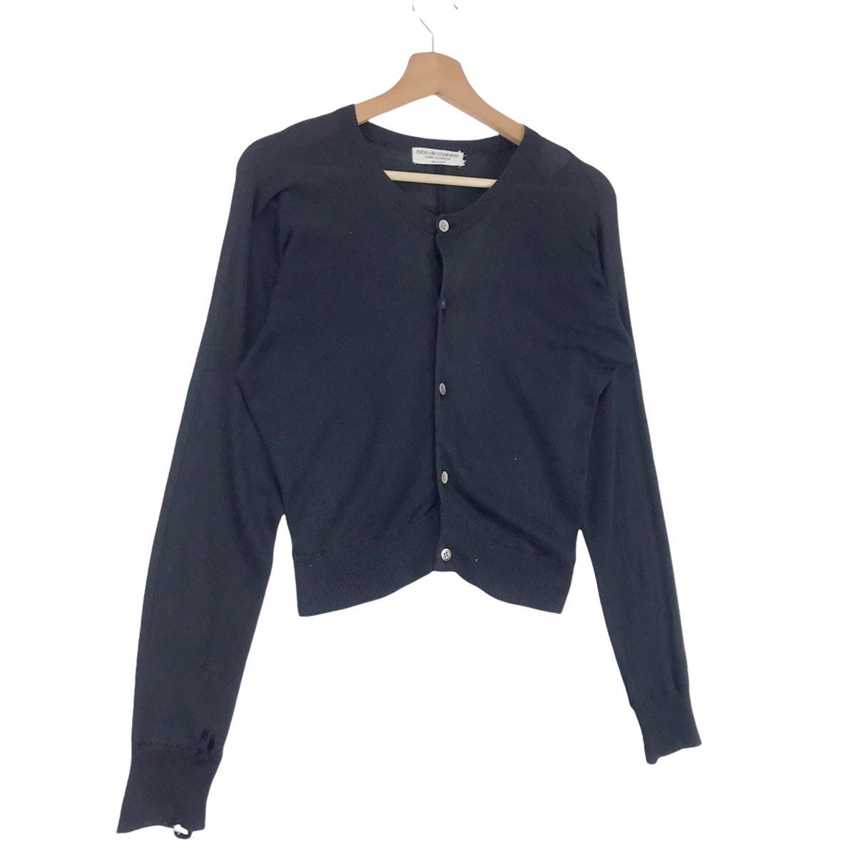 Comme des Garcons Robe De Chambre Distressed Crop Top Cardigan Size M / US 6-8 / IT 42-44 - 3 Thumbnail