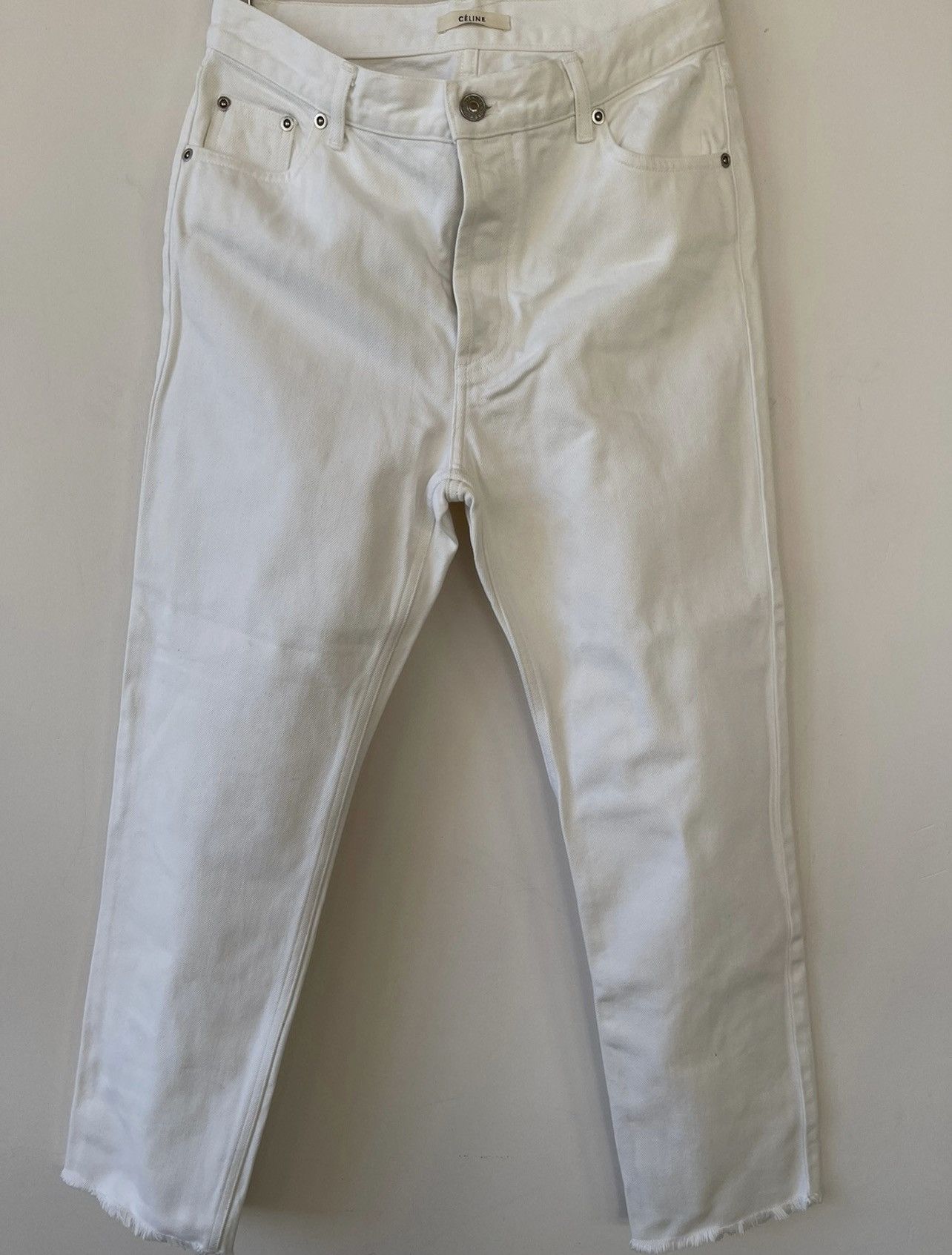 Celine Céline by Phoebe Philo white straight jeans Size 26" / US 2 / IT 38 - 1 Thumbnail