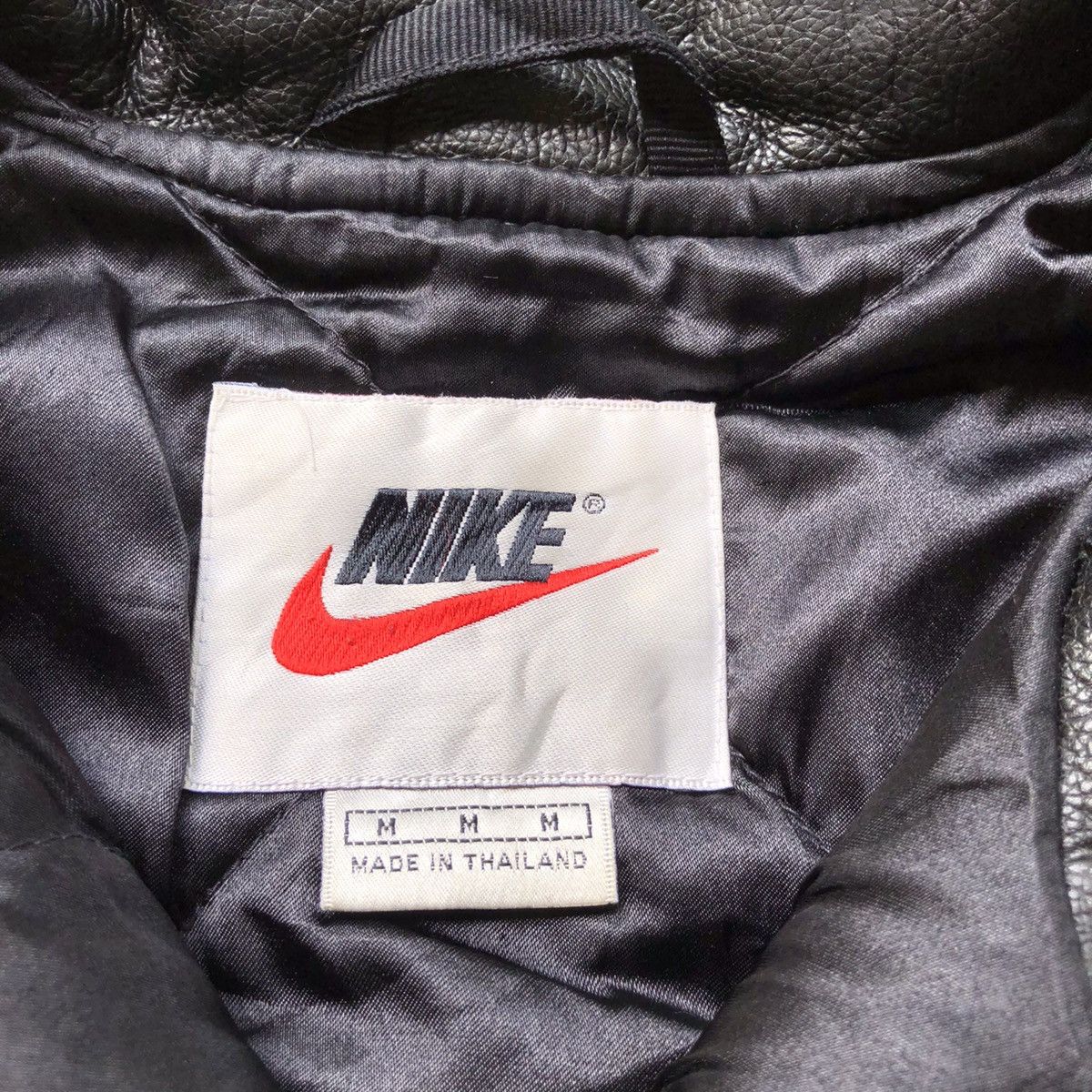 Nike Vintage 90s Nike Swoosh Leather Varsity Jacket Size US M / EU 48-50 / 2 - 4 Thumbnail