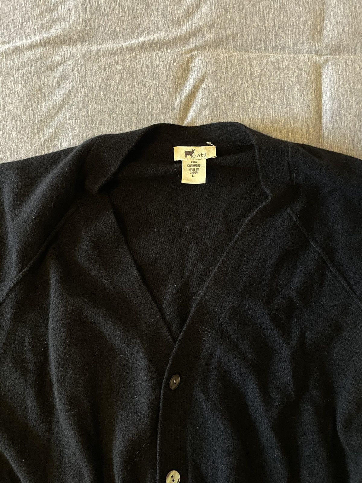 Vintage Black cashmere cardigan mens L excellent condition Size US L / EU 52-54 / 3 - 2 Thumbnail
