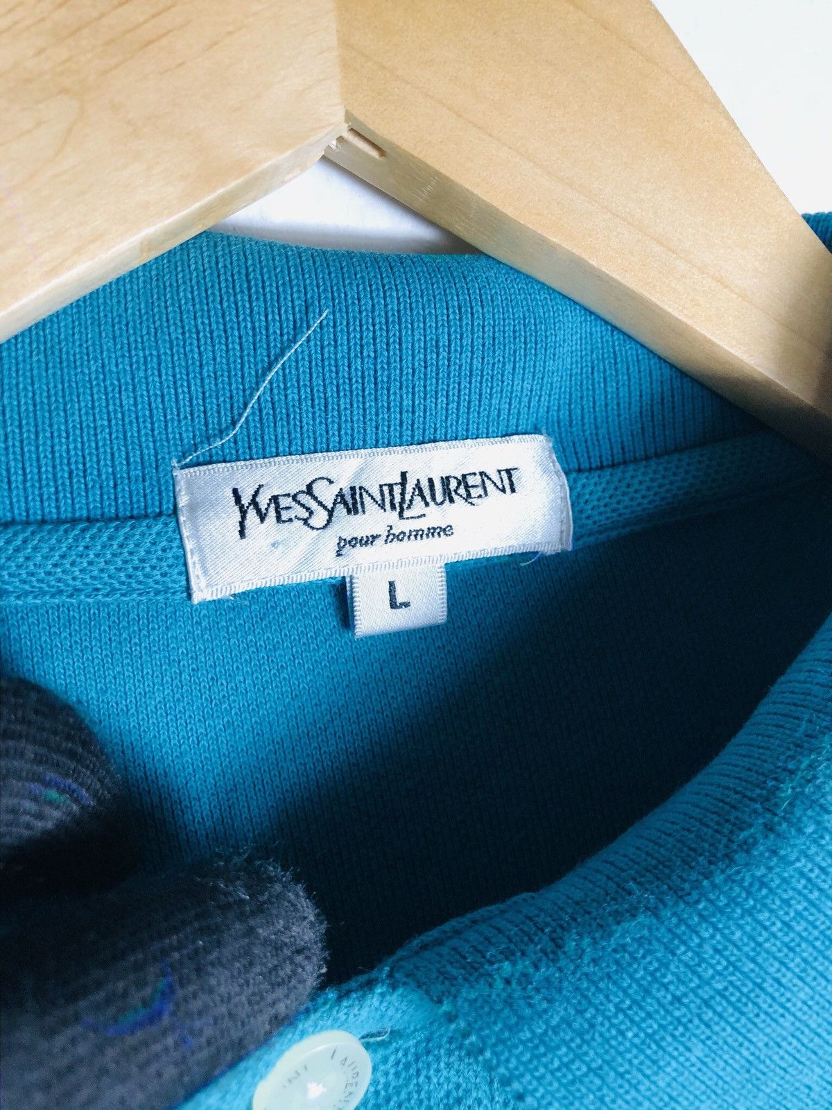 Vintage × Yves Saint Laurent Vintage Ysl small logo longsleeve shirt Size US L / EU 52-54 / 3 - 6 Thumbnail