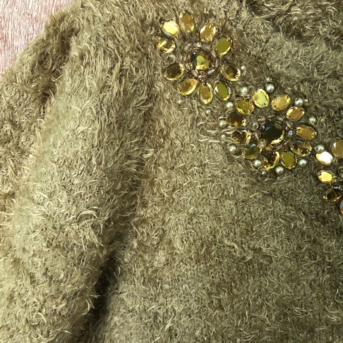 Vintage GU Brown Shag Shaggy Fur Mohair Knitwear #6469 Size S / US 4 / IT 40 - 7 Thumbnail
