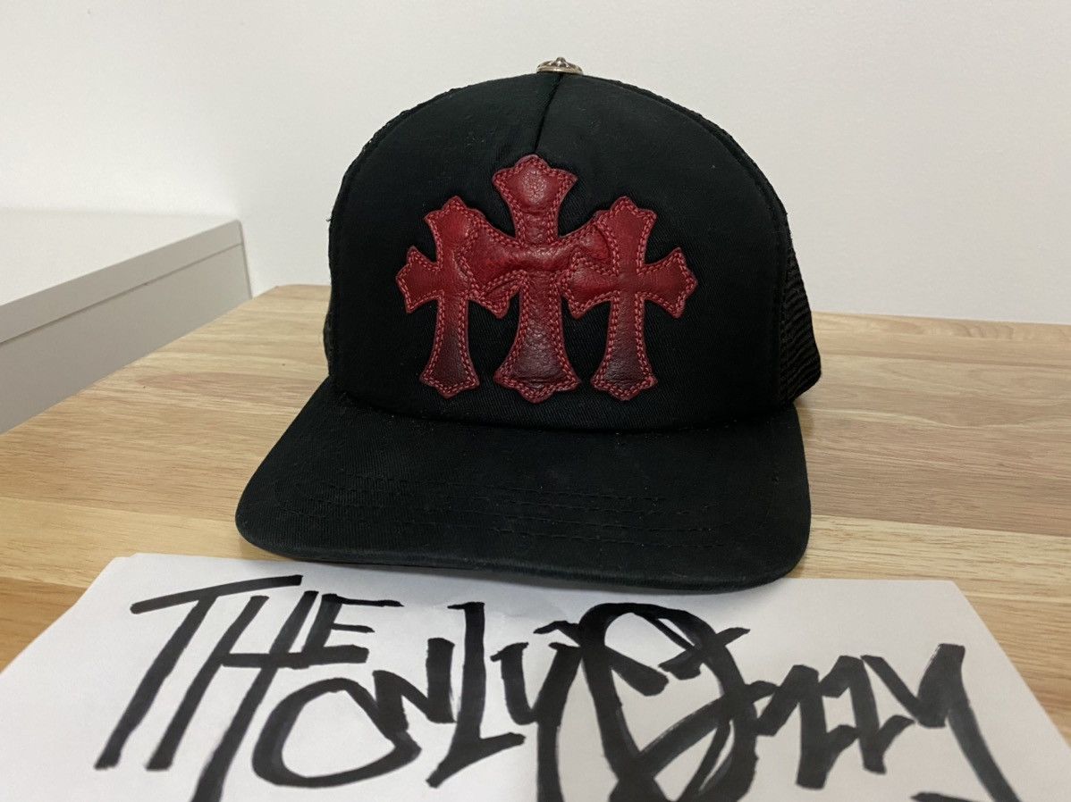 Chrome Hearts Trucker Hat Cap Crosses black red