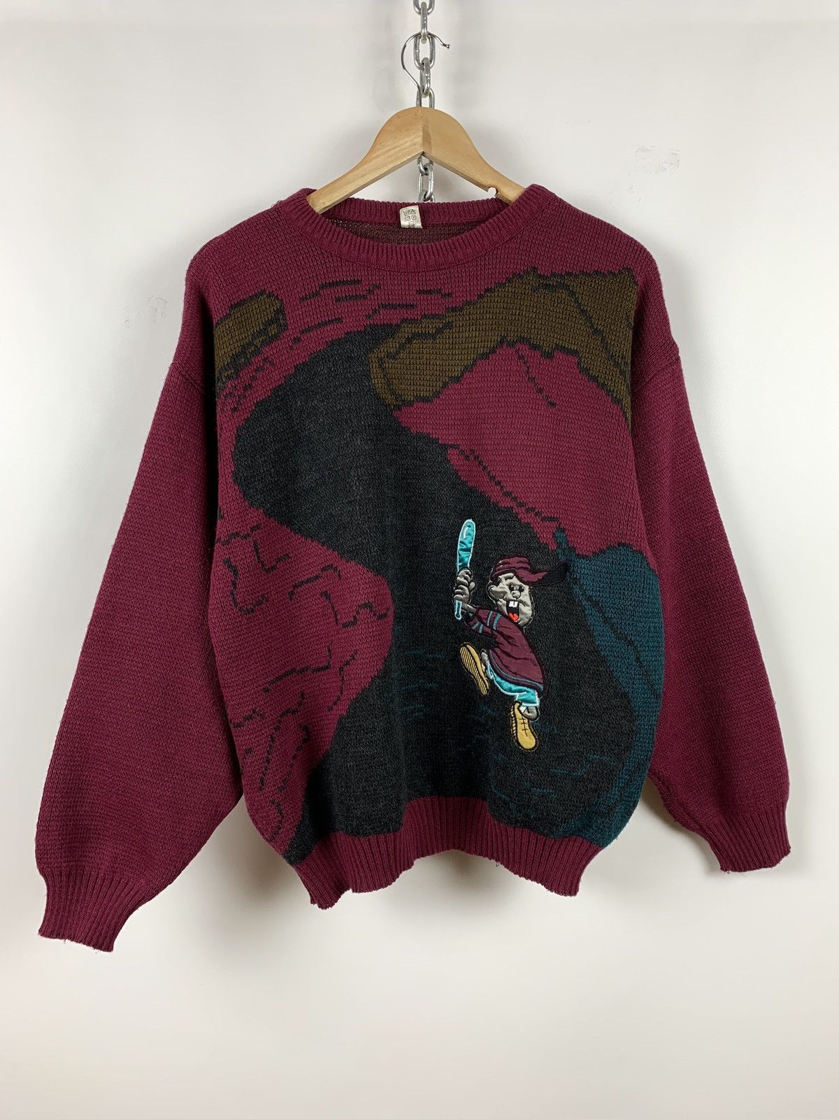 Cartoon Network 80s Vintage Cartoon Wool Iceberg Style Sweater Size US L / EU 52-54 / 3 - 3 Thumbnail