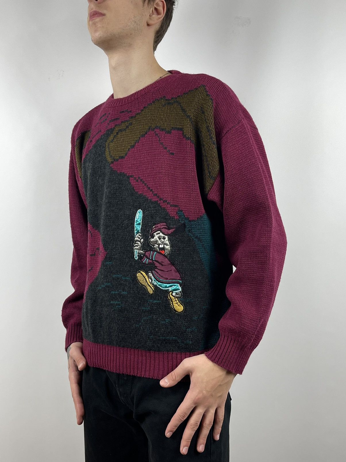 Cartoon Network 80s Vintage Cartoon Wool Iceberg Style Sweater Size US L / EU 52-54 / 3 - 2 Thumbnail