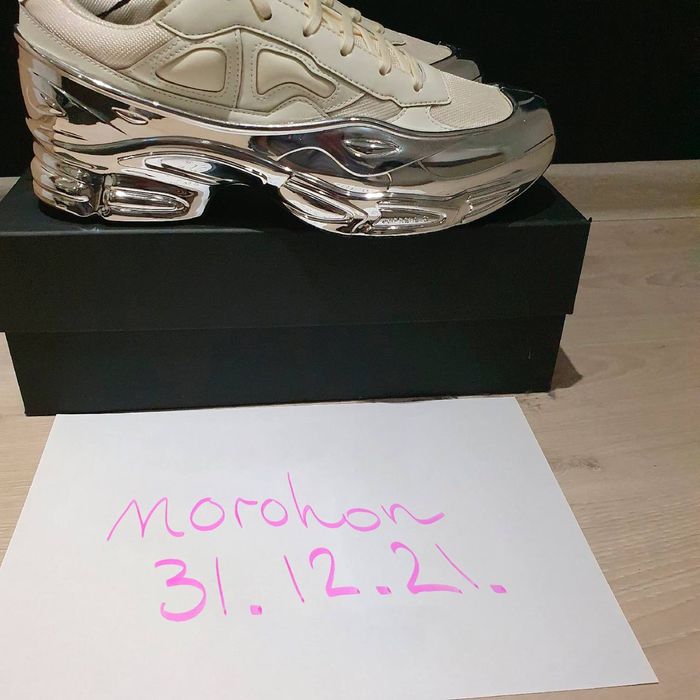 raf simons ozweego white silver