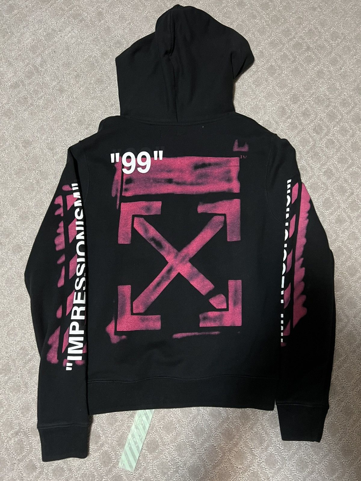 Off White Off White Black Diag Stencil Hoodie Grailed