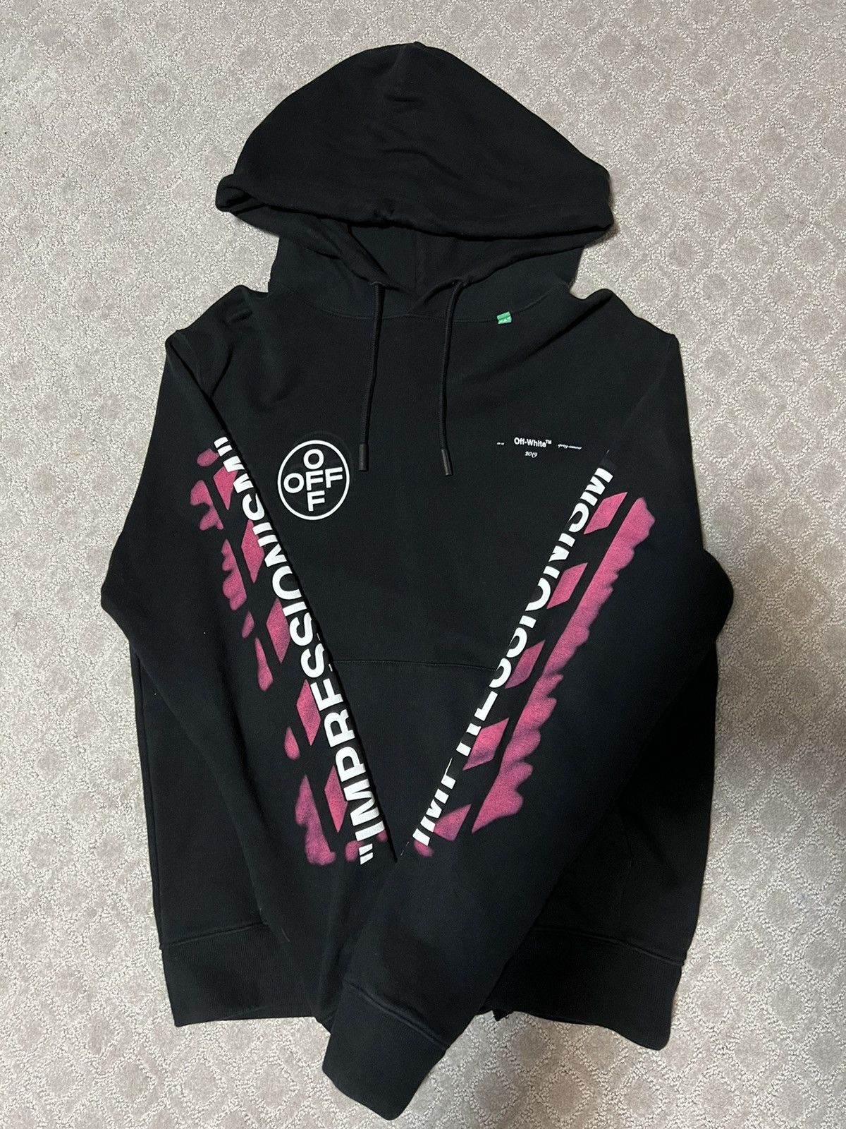 Off white black diag stencil hoodie outlet