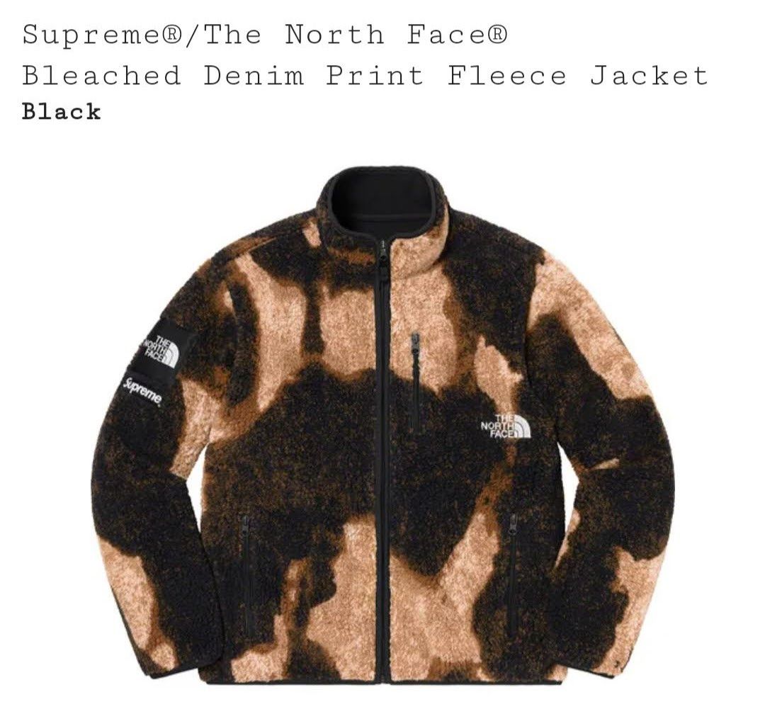 Supreme Supreme x The North Face Bleached Denim Print Fleece