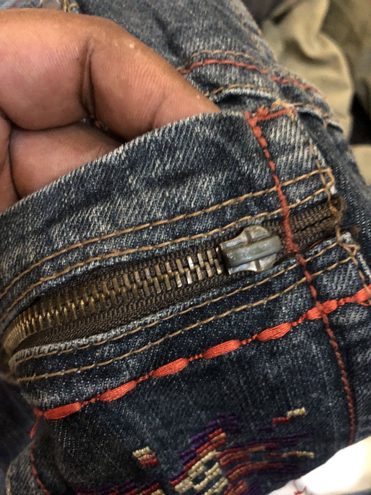 Antik Denim × Seditionaries Embroidery denim unbranded Navajo style size 30 Size US 30 / EU 46 - 5 Thumbnail