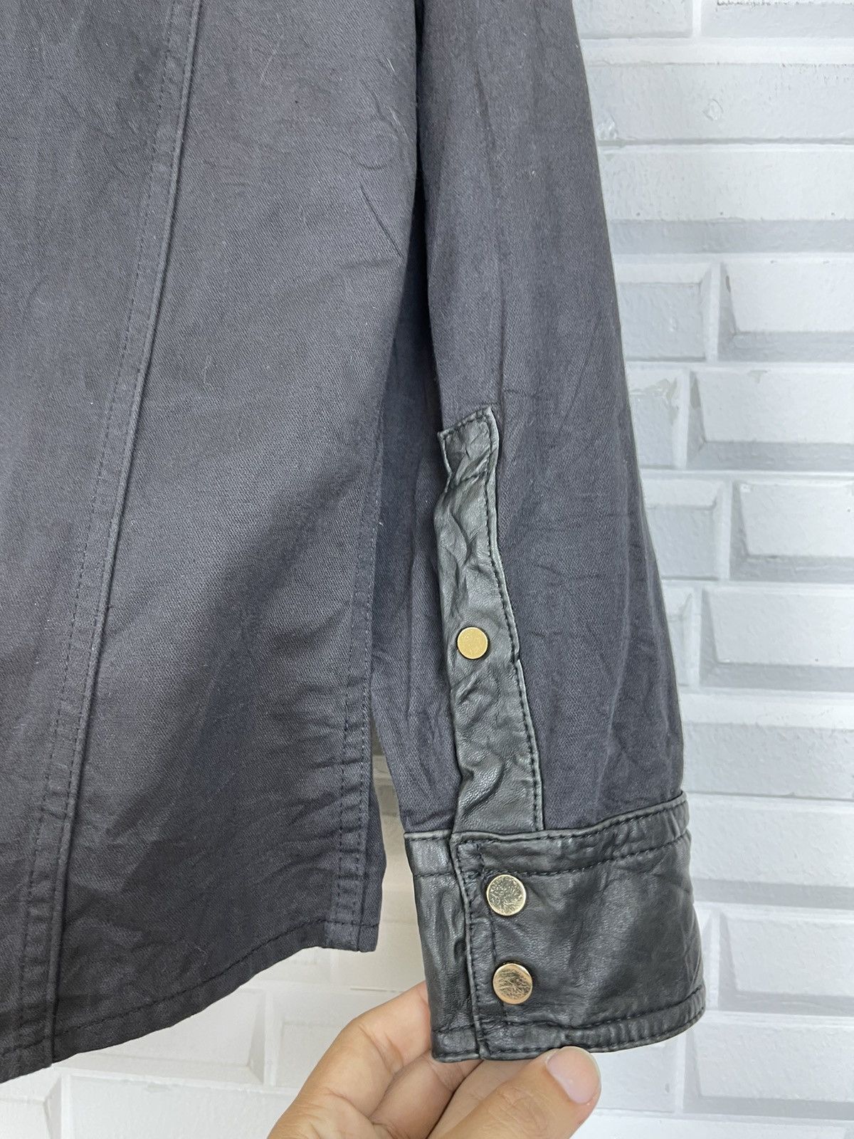 If Six Was Nine × Japanese Brand Japanese Designer Cotton x Leather Collar If Six Was Nine Size US M / EU 48-50 / 2 - 5 Thumbnail