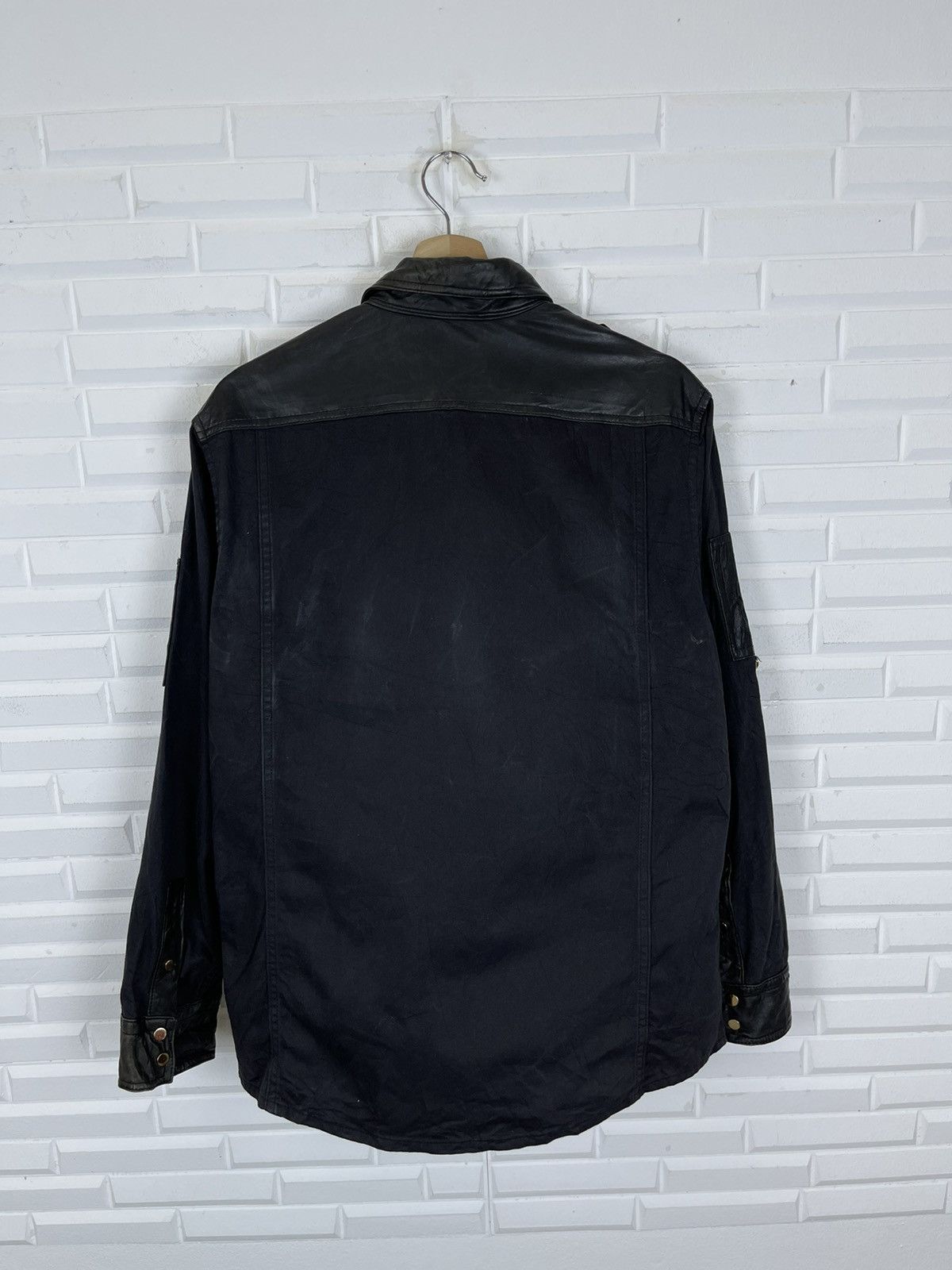 If Six Was Nine × Japanese Brand Japanese Designer Cotton x Leather Collar If Six Was Nine Size US M / EU 48-50 / 2 - 3 Thumbnail