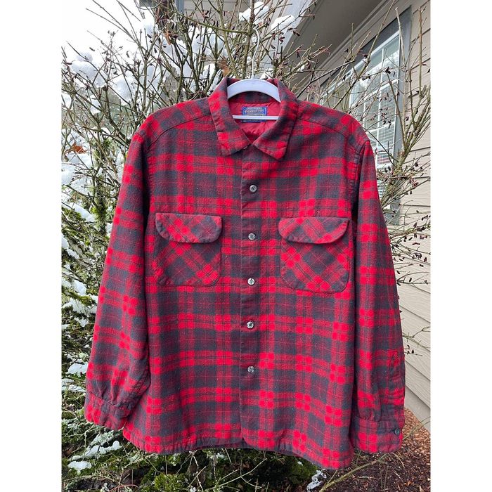 Vintage Vintage Pendleton Virgin Wool Plaid Flannel Button Up Large Grailed 0569