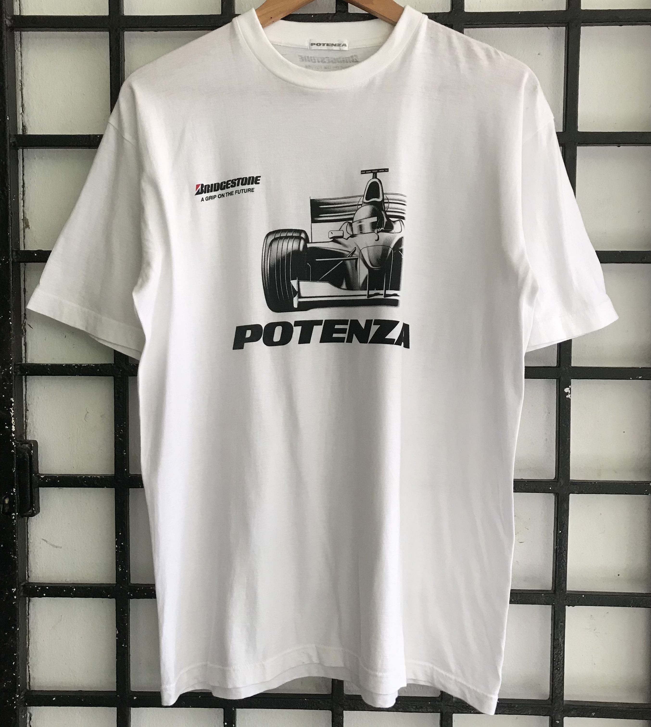 Japanese Brand × Vintage 💣OFFER Vtg POTENZA BRIDGESTONE Ferrari Design T-shirt Size US M / EU 48-50 / 2 - 1 Thumbnail