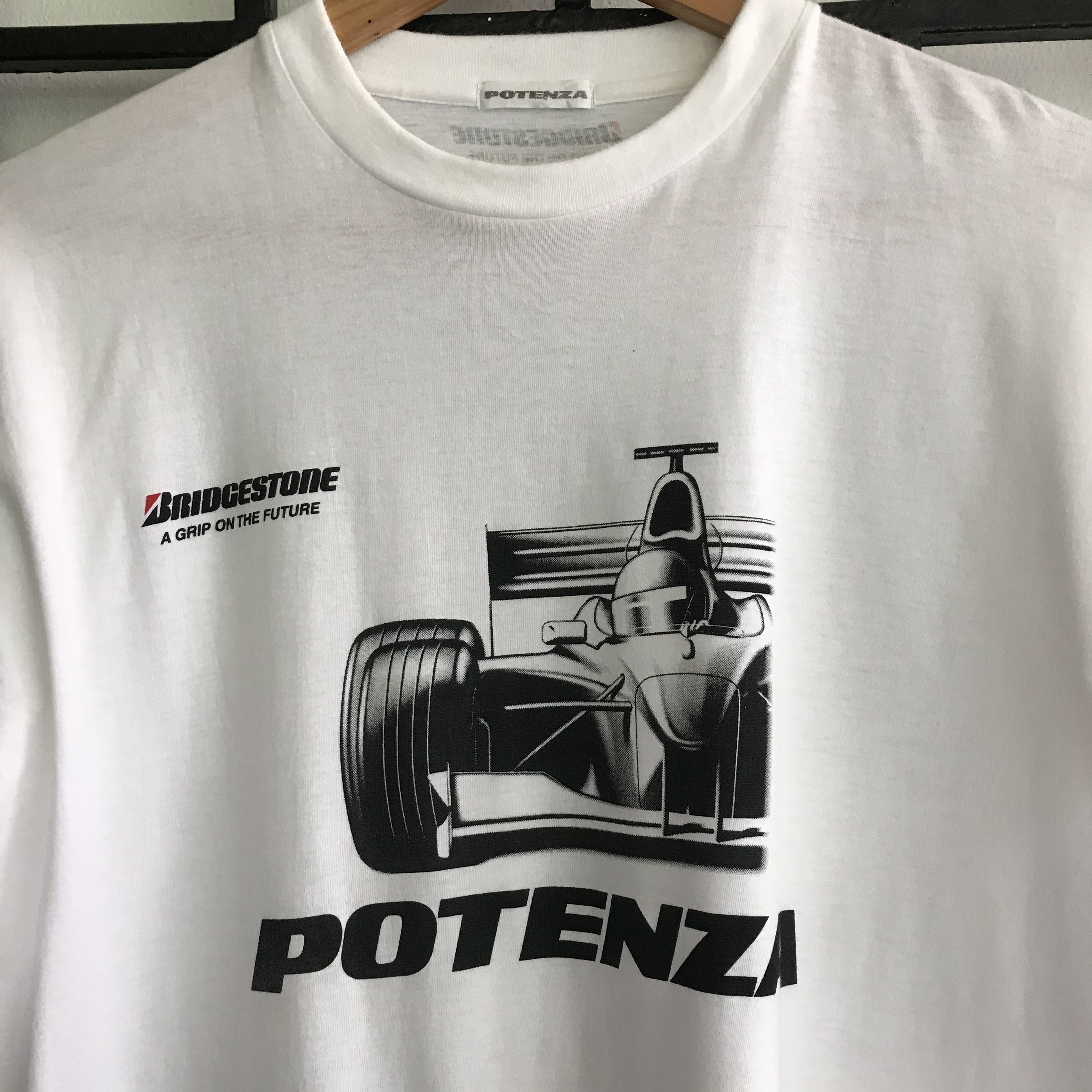 Japanese Brand × Vintage 💣OFFER Vtg POTENZA BRIDGESTONE Ferrari Design T-shirt Size US M / EU 48-50 / 2 - 2 Thumbnail