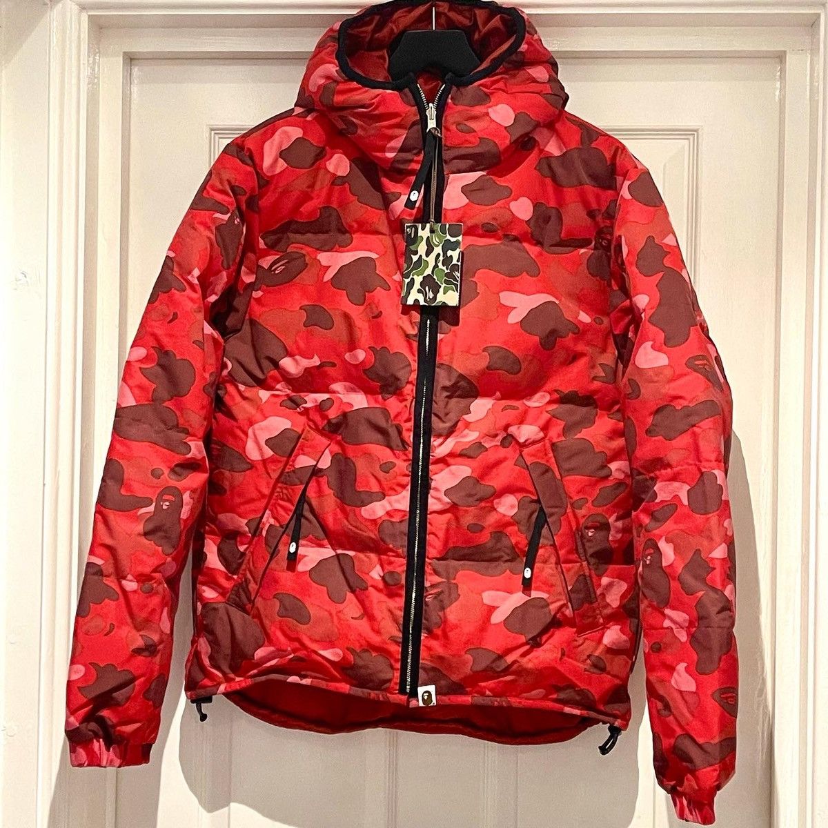 Bape A bathing Ape Bape Red Camo Reversible down Jacket | Grailed