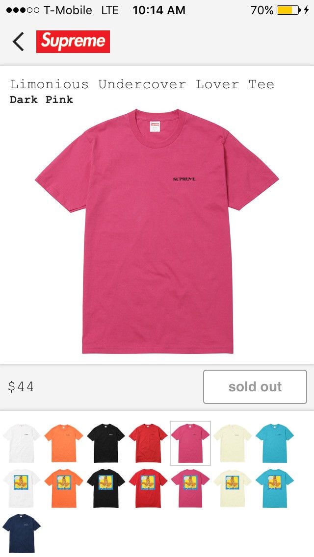 Supreme Undercover LIMONIOUS UNDERCOVER LOVER TEE Grailed