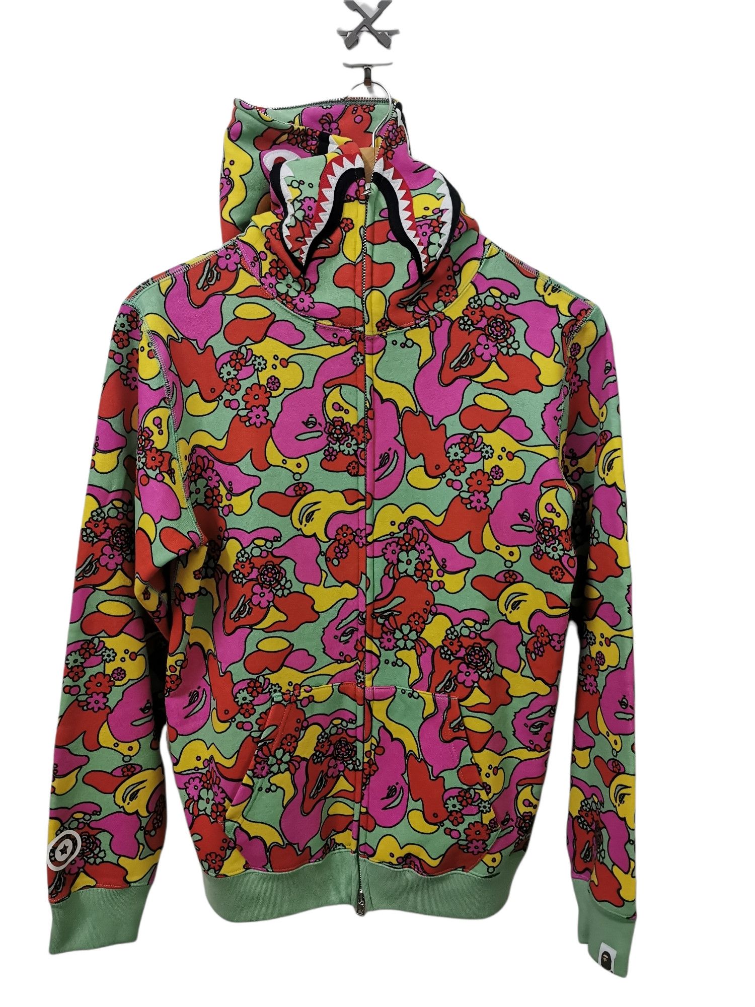 Bape A Bathing Ape Bape ABC Camo Flower Shark Full Zip Hoodie | Grailed