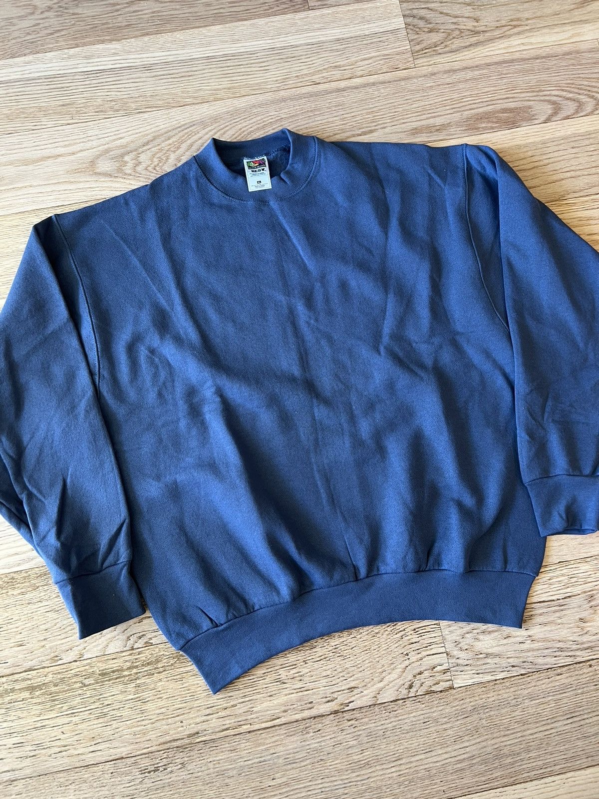 Vintage Vintage 90s Pastel Blank Crew Sweatshirt Fruit Of The Loom Size US L / EU 52-54 / 3 - 2 Thumbnail