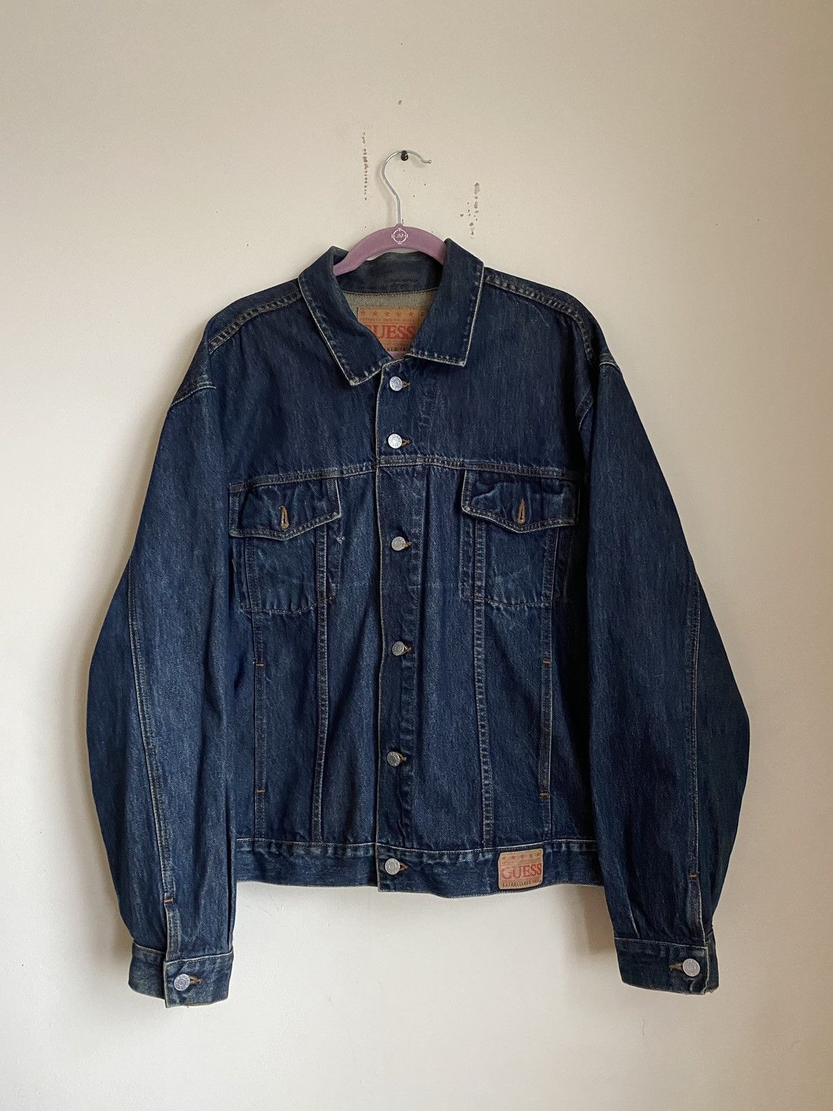 Guess × Vintage vintage 90s Guess Denim Jacket Size US XL / EU 56 / 4 - 1 Thumbnail