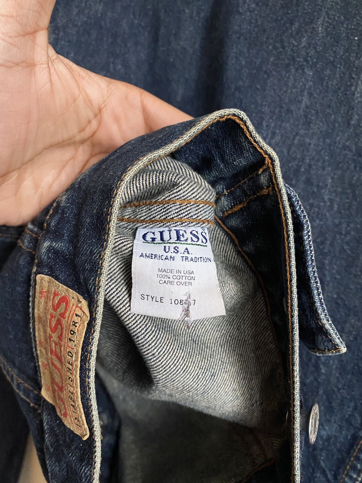 Guess × Vintage vintage 90s Guess Denim Jacket Size US XL / EU 56 / 4 - 4 Thumbnail