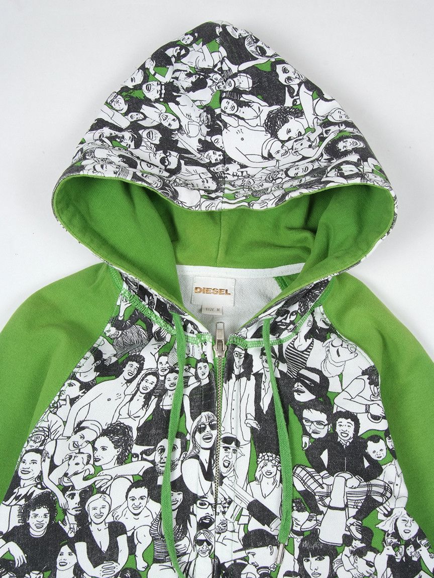 Diesel RaRe y2k 00's Diesel "Party" Zip Hoodie Sz S-M Size US M / EU 48-50 / 2 - 5 Thumbnail