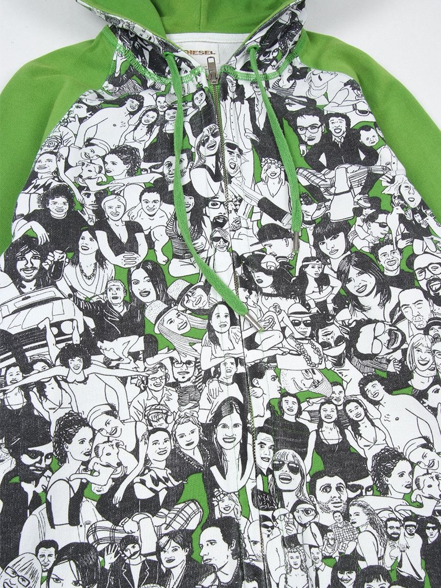 Diesel RaRe y2k 00's Diesel "Party" Zip Hoodie Sz S-M Size US M / EU 48-50 / 2 - 4 Thumbnail