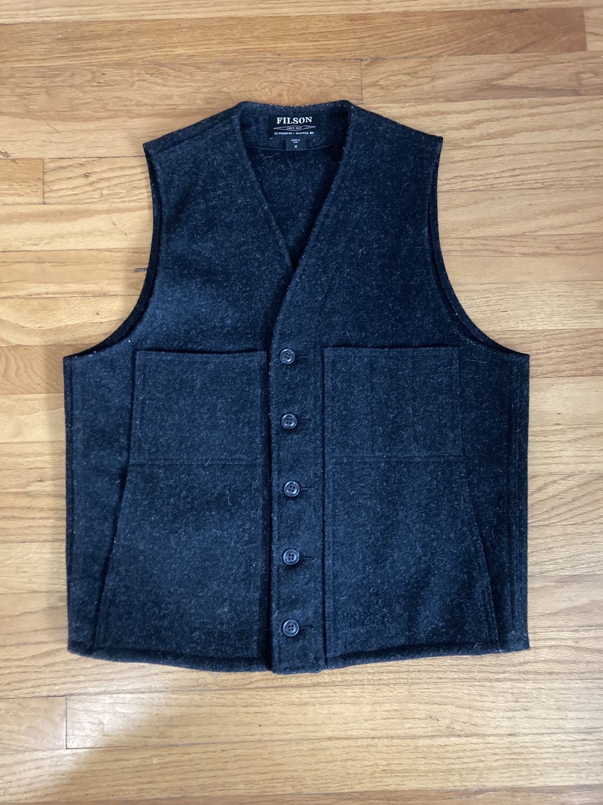 Filson Filson Mackinaw Wool Vest Charcoal Size Medium | Grailed