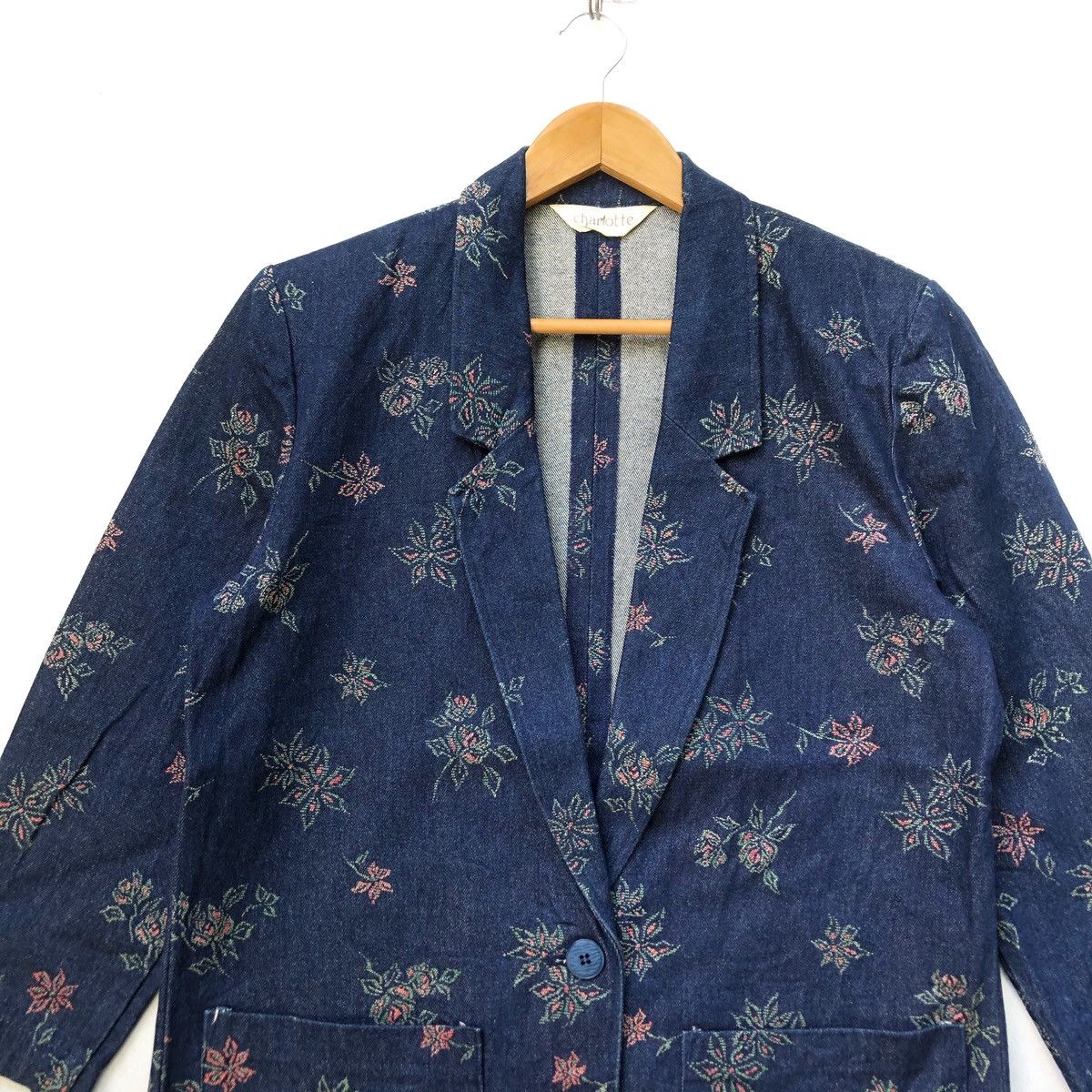Blue Blue Japan × Indigo × Japanese Brand Vintage Charlotte Indigo Denim Jacket Size US M / EU 48-50 / 2 - 2 Thumbnail