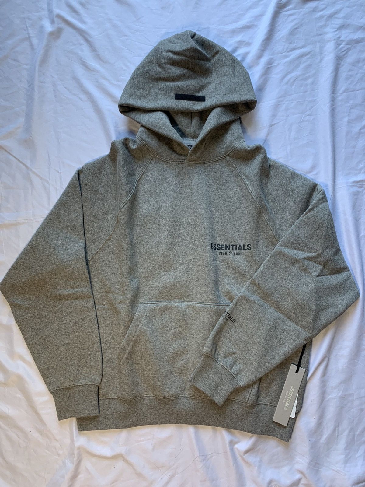 Fear of God Fear of God Essentials Dark Heather Oatmeal Hoodie Large Grailed