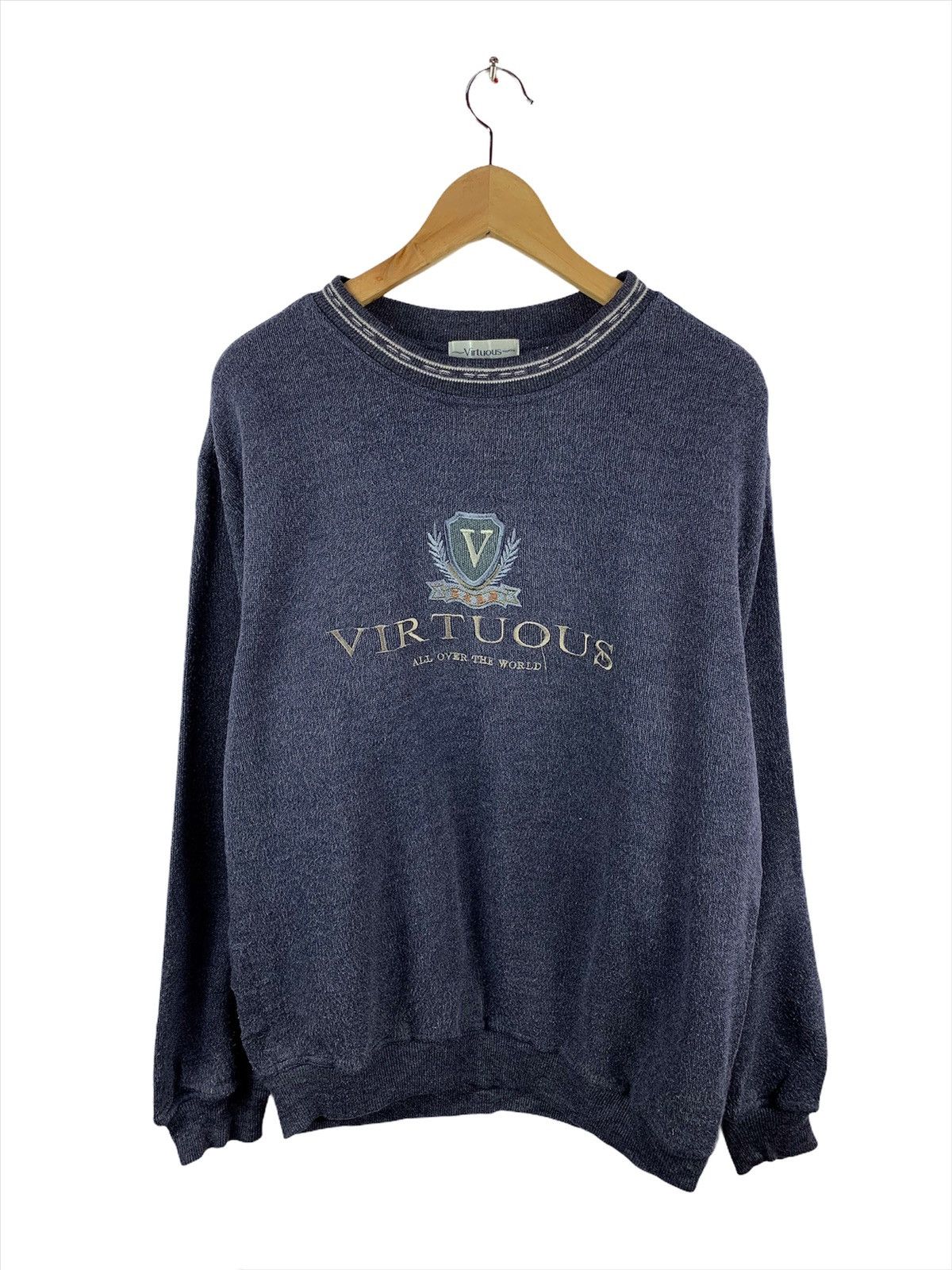 Japanese Brand Vintage Virtuous Embroided Sweater Size US M / EU 48-50 / 2 - 1 Thumbnail