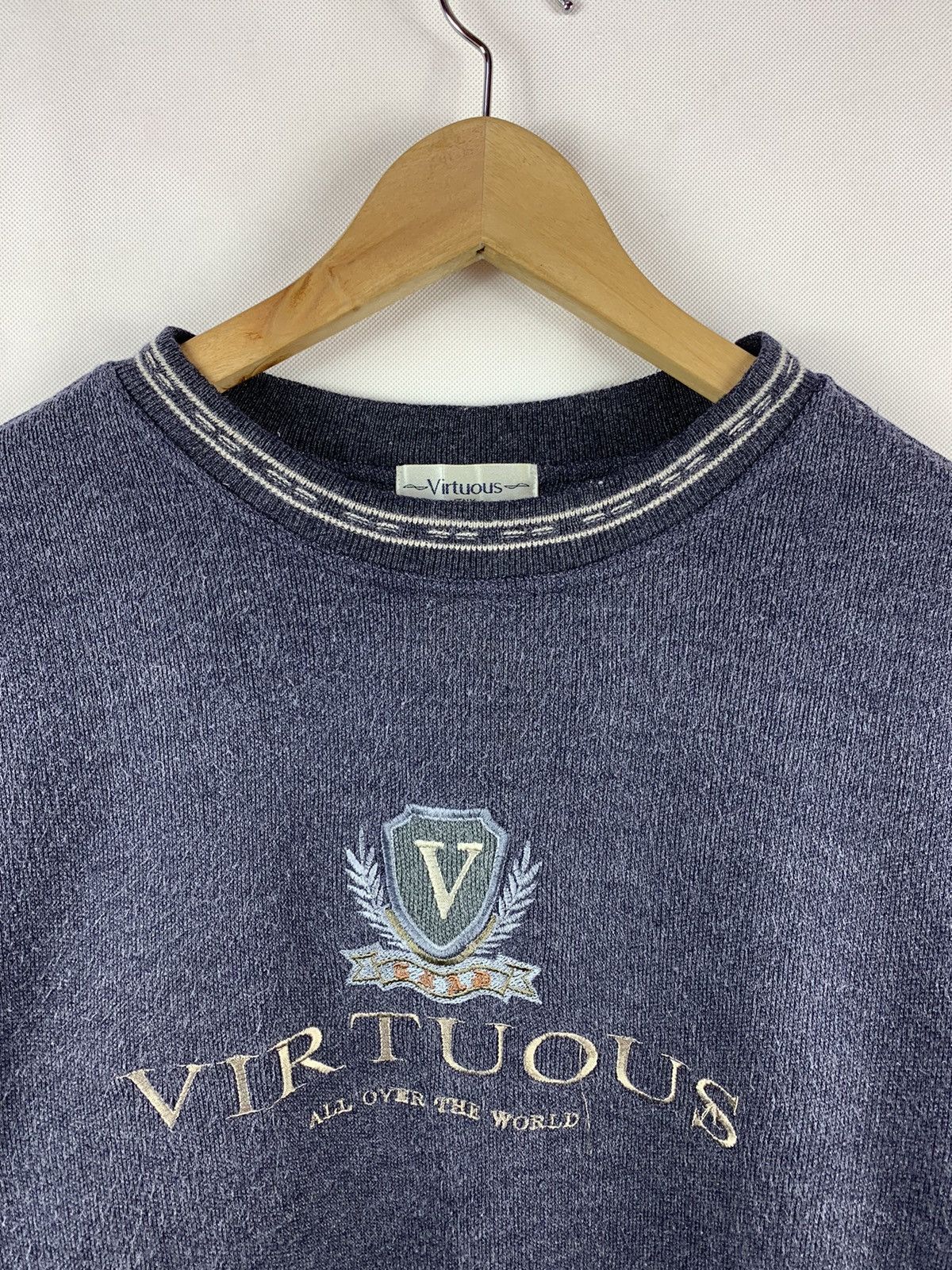 Japanese Brand Vintage Virtuous Embroided Sweater Size US M / EU 48-50 / 2 - 2 Thumbnail