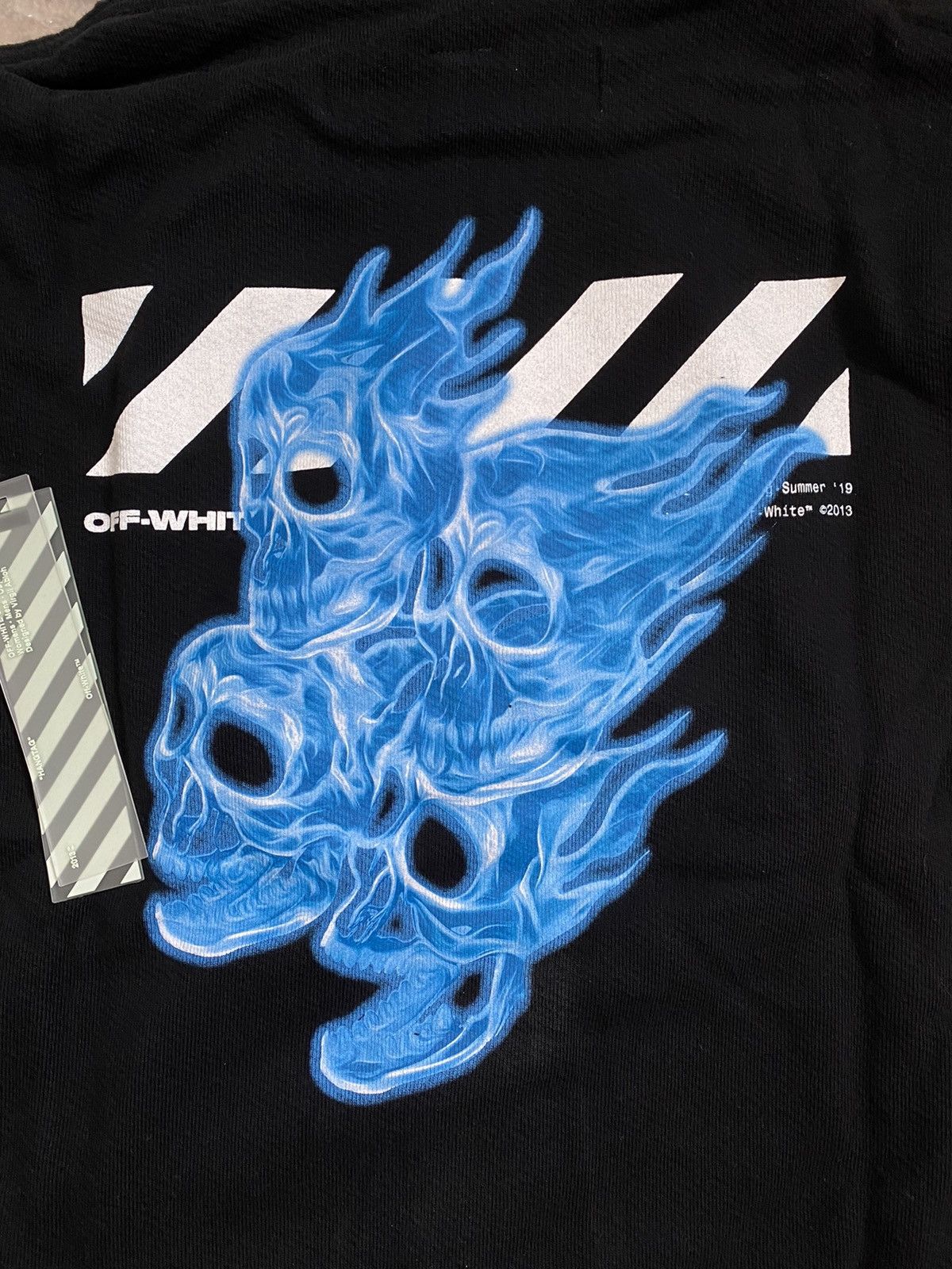 Off white blue skull hoodie best sale