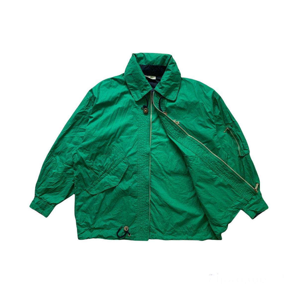 Lacoste Green Bomber Harrington Jacket With Hood