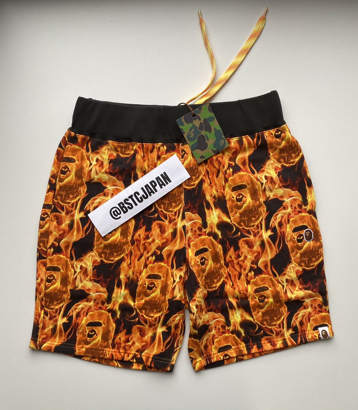 Bape BAPE FLAME WIDE SWEAT SHORTS Grailed