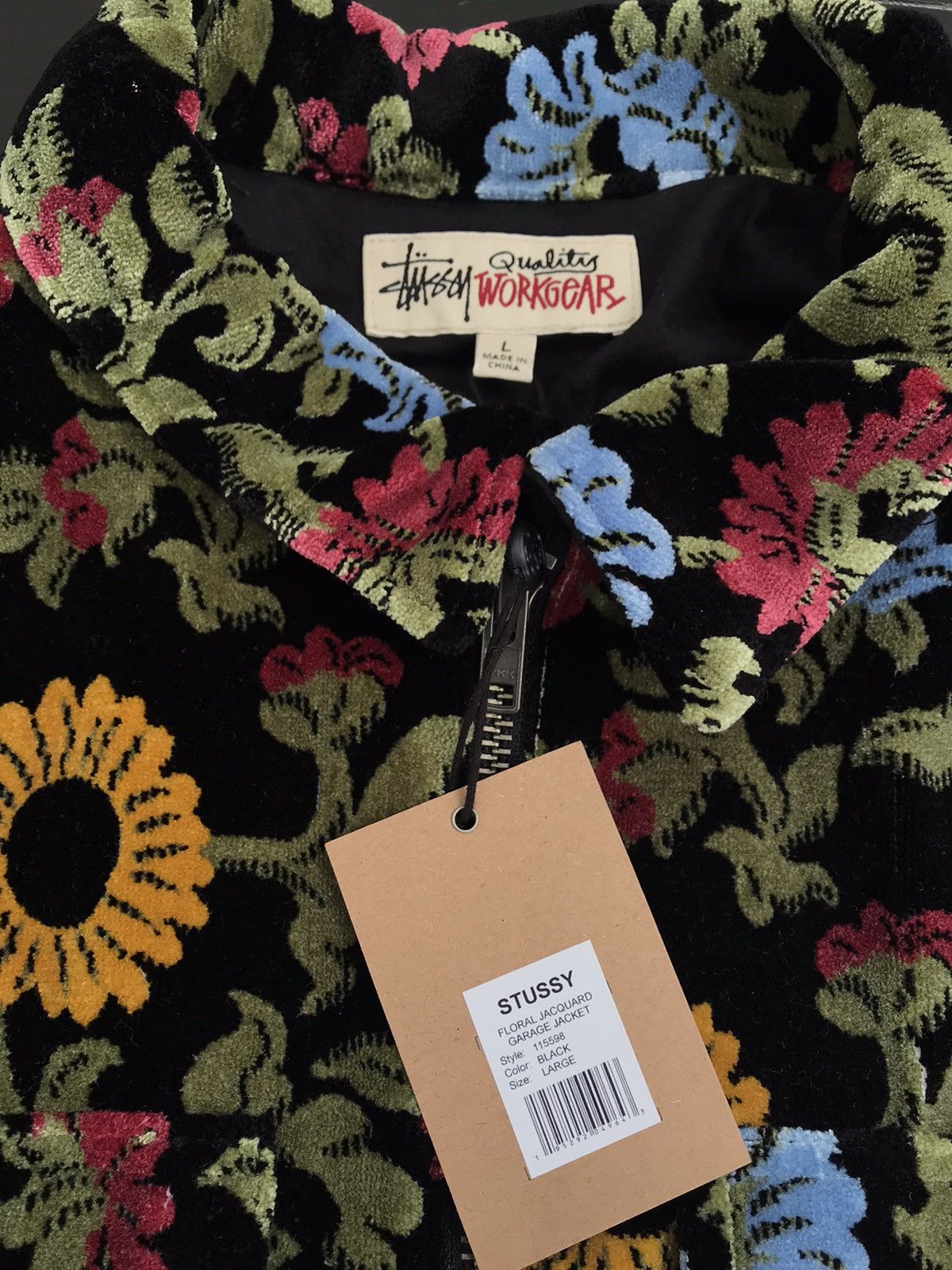 STUSSY FLORAL JACQUARD GARAGE JACKET