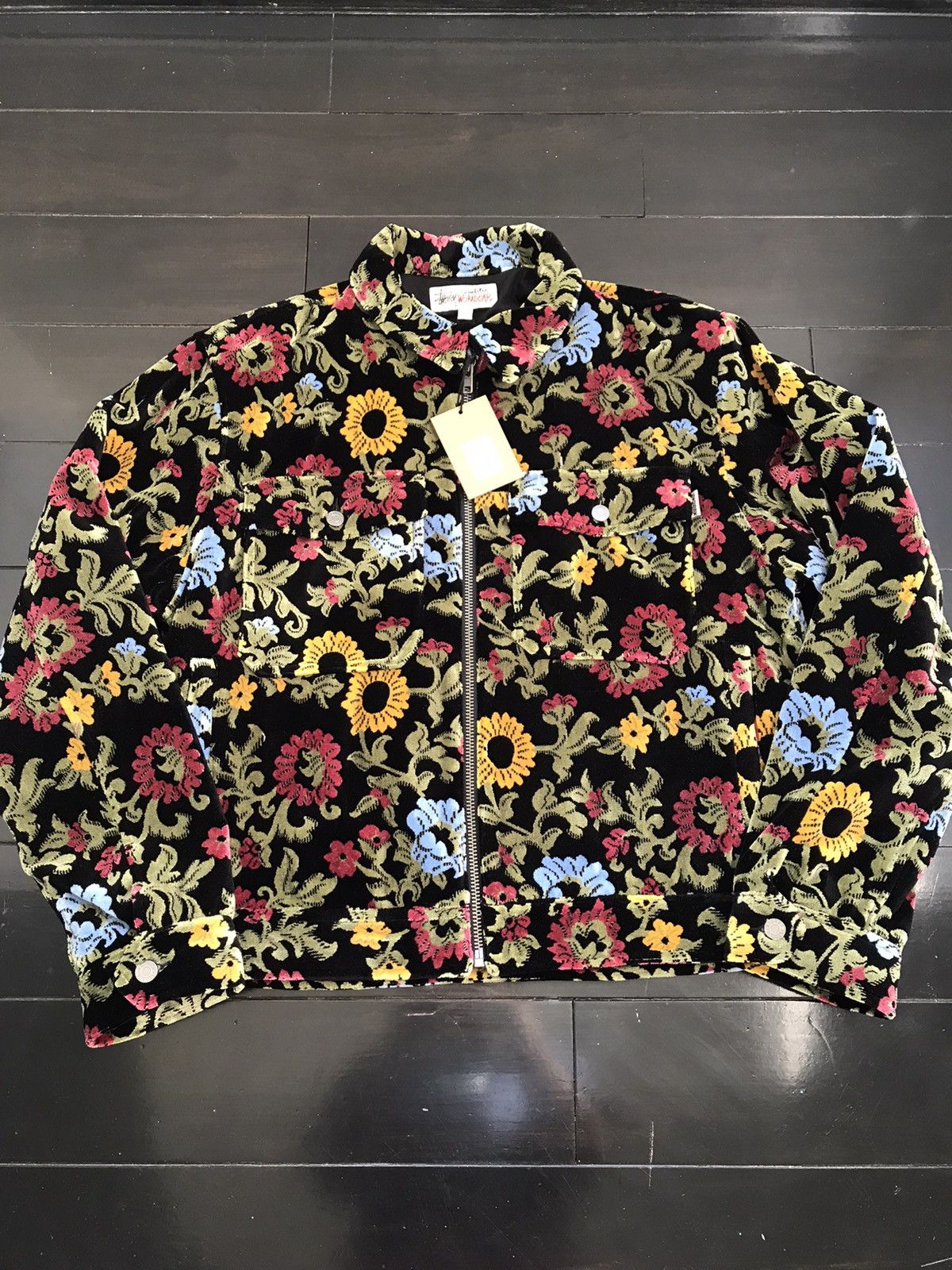 Stussy Floral Jacquard Garage Jacket | Grailed