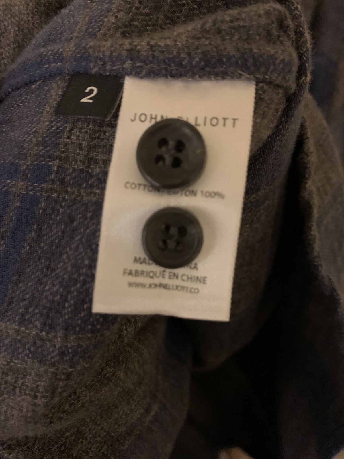 John Elliott Long Sleeve Button Up - Grey x Navy - Sz 2 Size US M / EU 48-50 / 2 - 5 Thumbnail