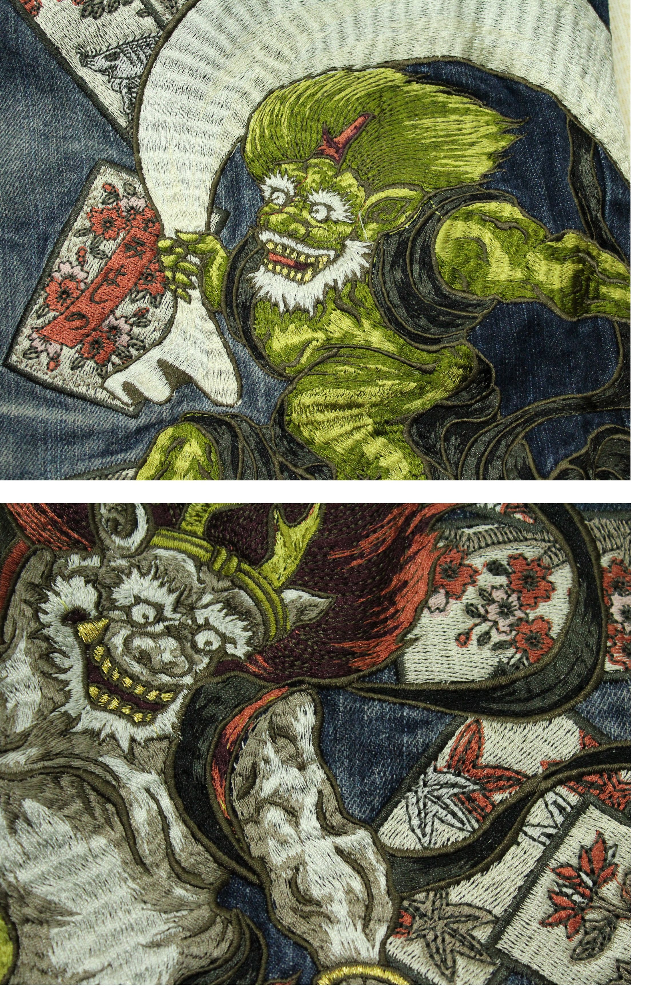 Expert Horror JAPAN DEVILS Denim Embroidered Japanese Tradition Pants Size US 38 / EU 54 - 4 Thumbnail