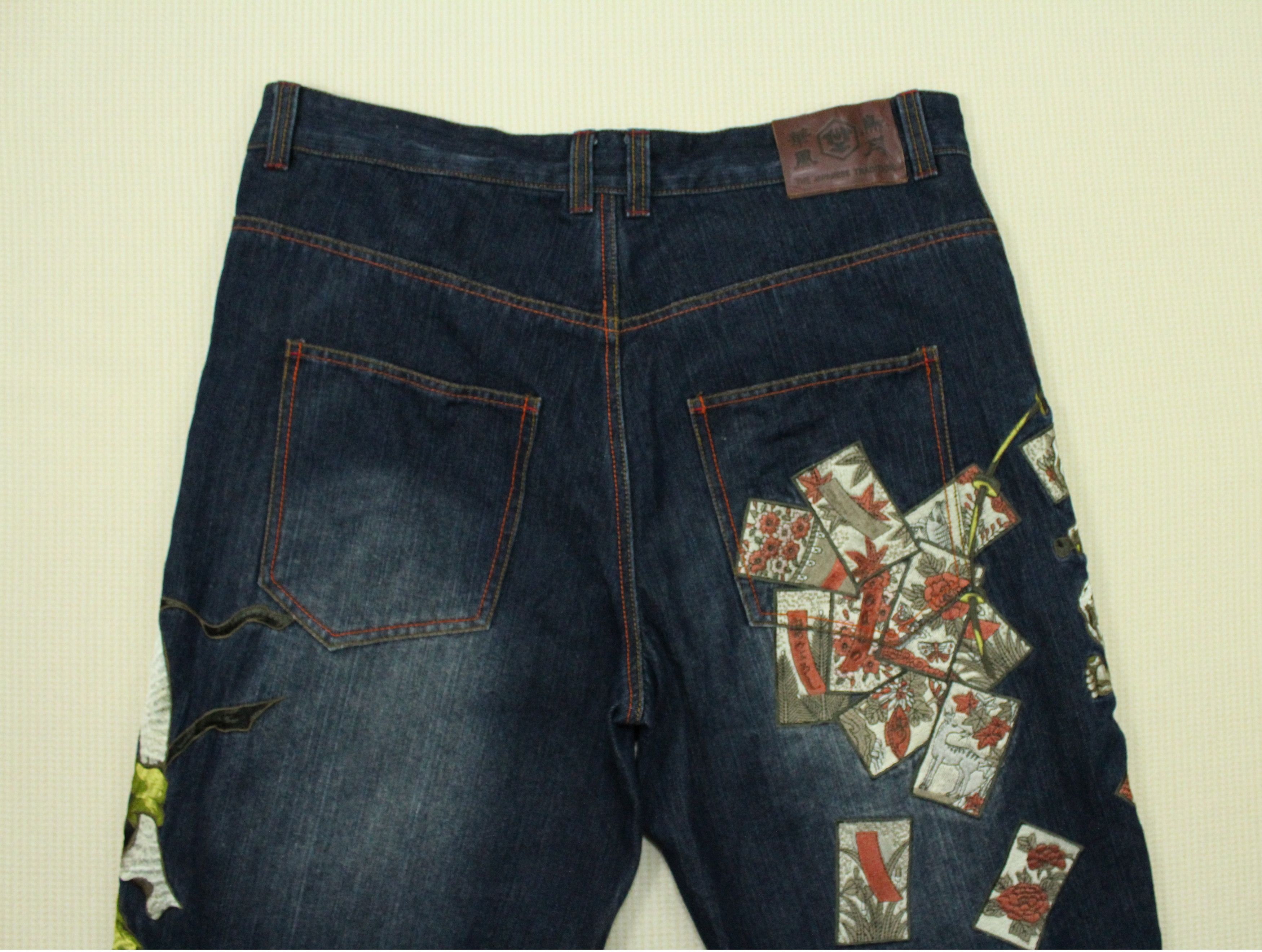Expert Horror JAPAN DEVILS Denim Embroidered Japanese Tradition Pants Size US 38 / EU 54 - 6 Thumbnail