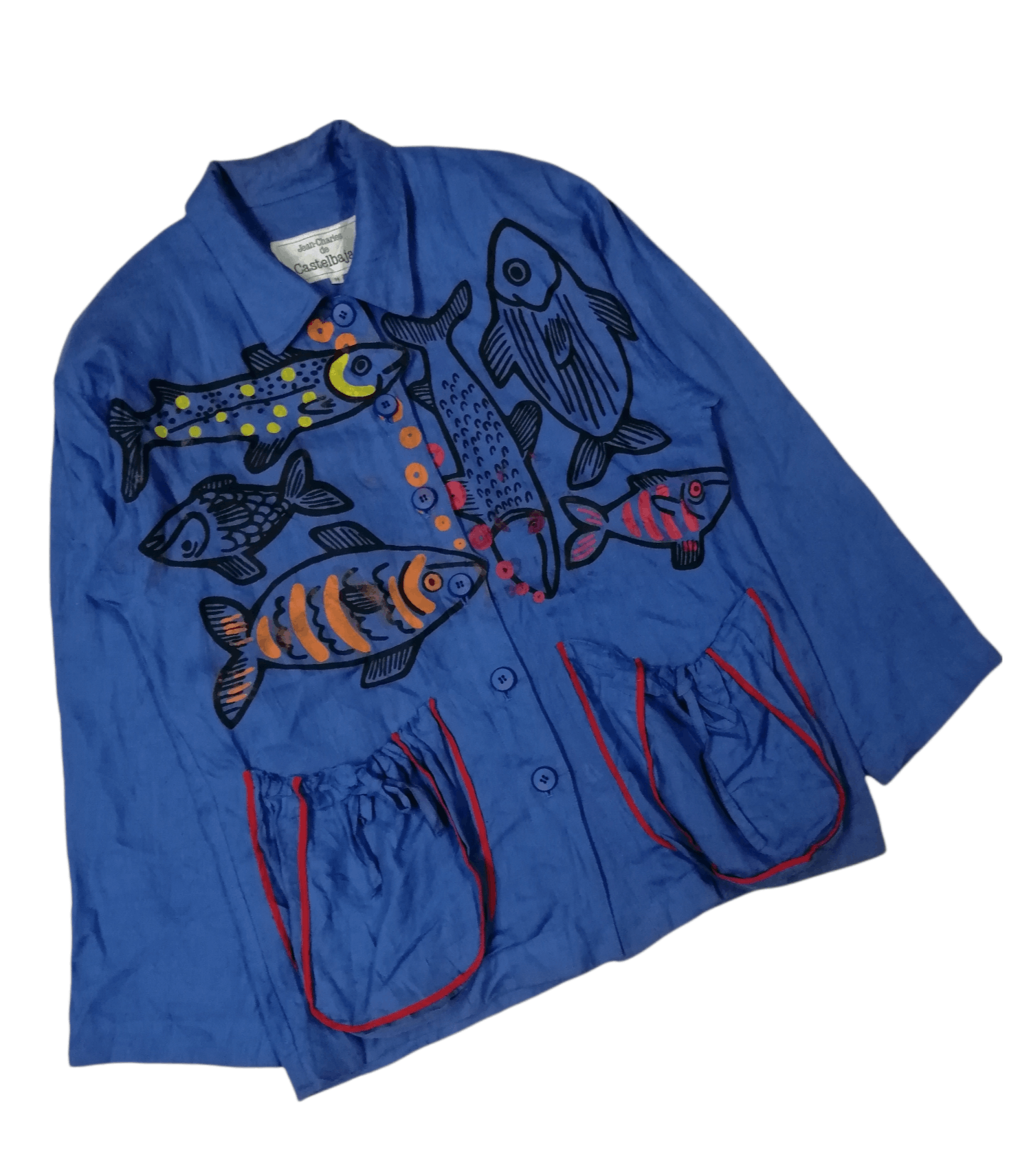 Jean Charles De Castelbajac 💥JEAN CHARLES D.CASTELBAJAC Fish Overprint Button Jacket Size US S / EU 44-46 / 1 - 4 Thumbnail