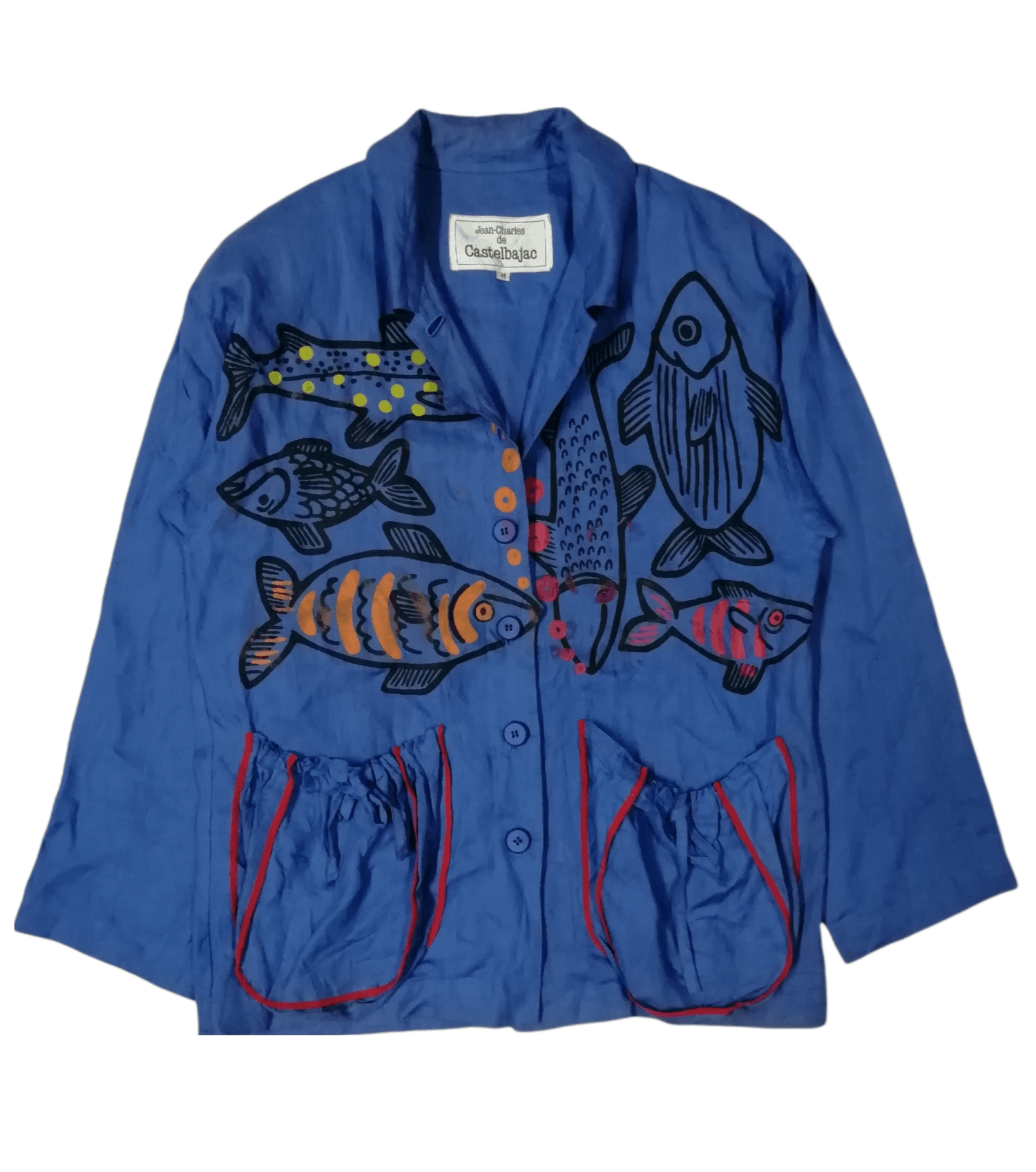 Jean Charles De Castelbajac 💥JEAN CHARLES D.CASTELBAJAC Fish Overprint Button Jacket Size US S / EU 44-46 / 1 - 1 Thumbnail