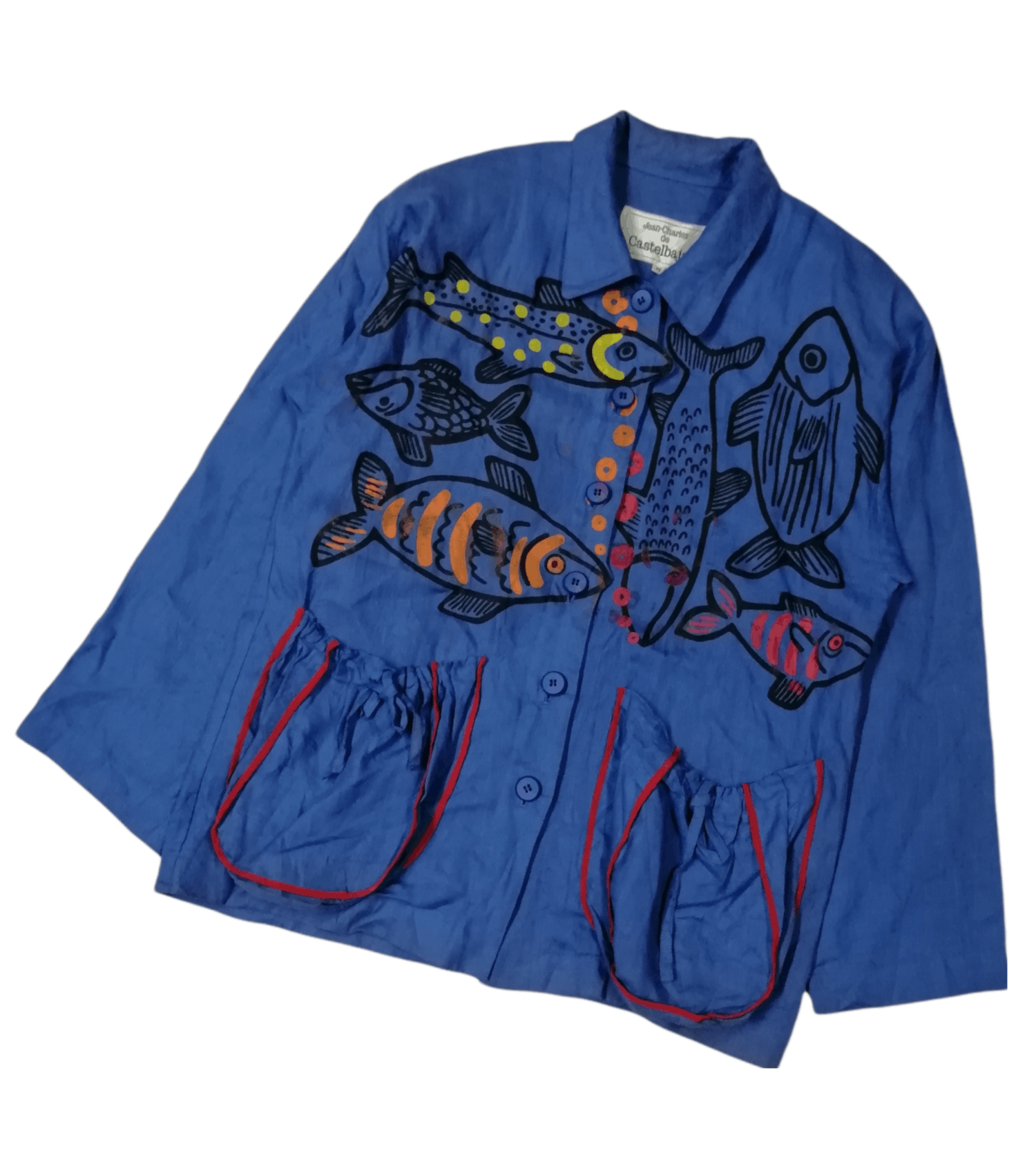 Jean Charles De Castelbajac 💥JEAN CHARLES D.CASTELBAJAC Fish Overprint Button Jacket Size US S / EU 44-46 / 1 - 5 Thumbnail