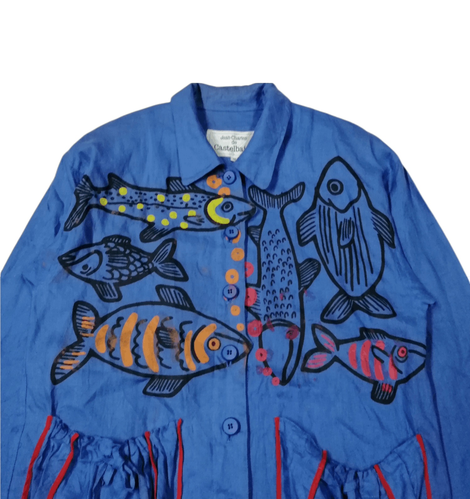 Jean Charles De Castelbajac 💥JEAN CHARLES D.CASTELBAJAC Fish Overprint Button Jacket Size US S / EU 44-46 / 1 - 7 Thumbnail