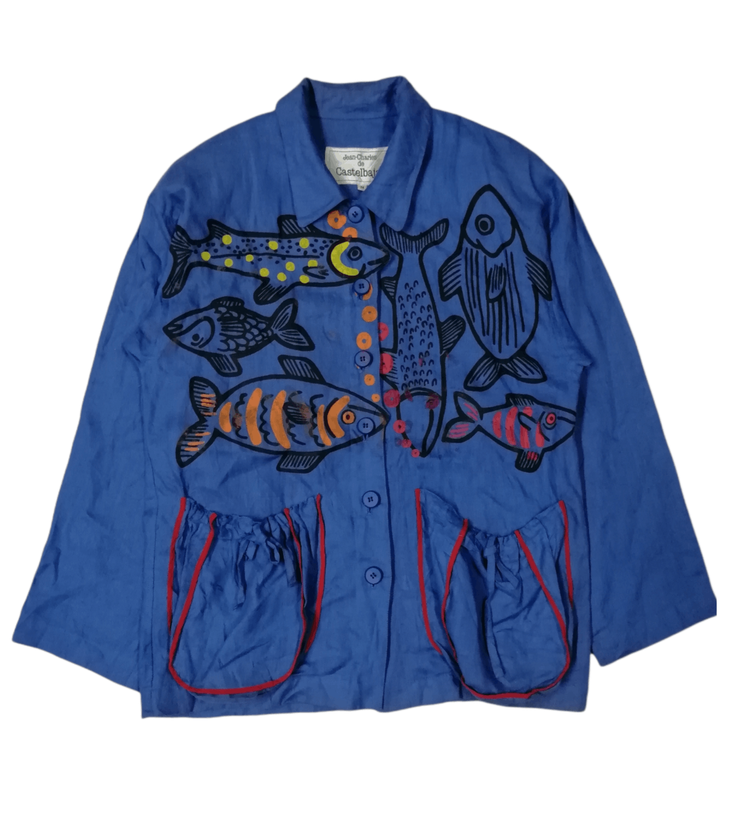Jean Charles De Castelbajac 💥JEAN CHARLES D.CASTELBAJAC Fish Overprint Button Jacket Size US S / EU 44-46 / 1 - 2 Thumbnail